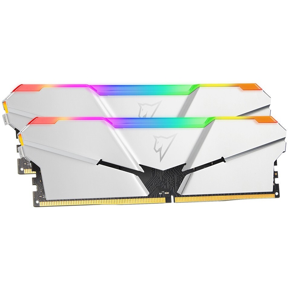 Оперативная память NETAC Shadow, DDR4, 16GB (2x8GB), 3200MHz, CL14, с радиаторами, RGB, серебристый