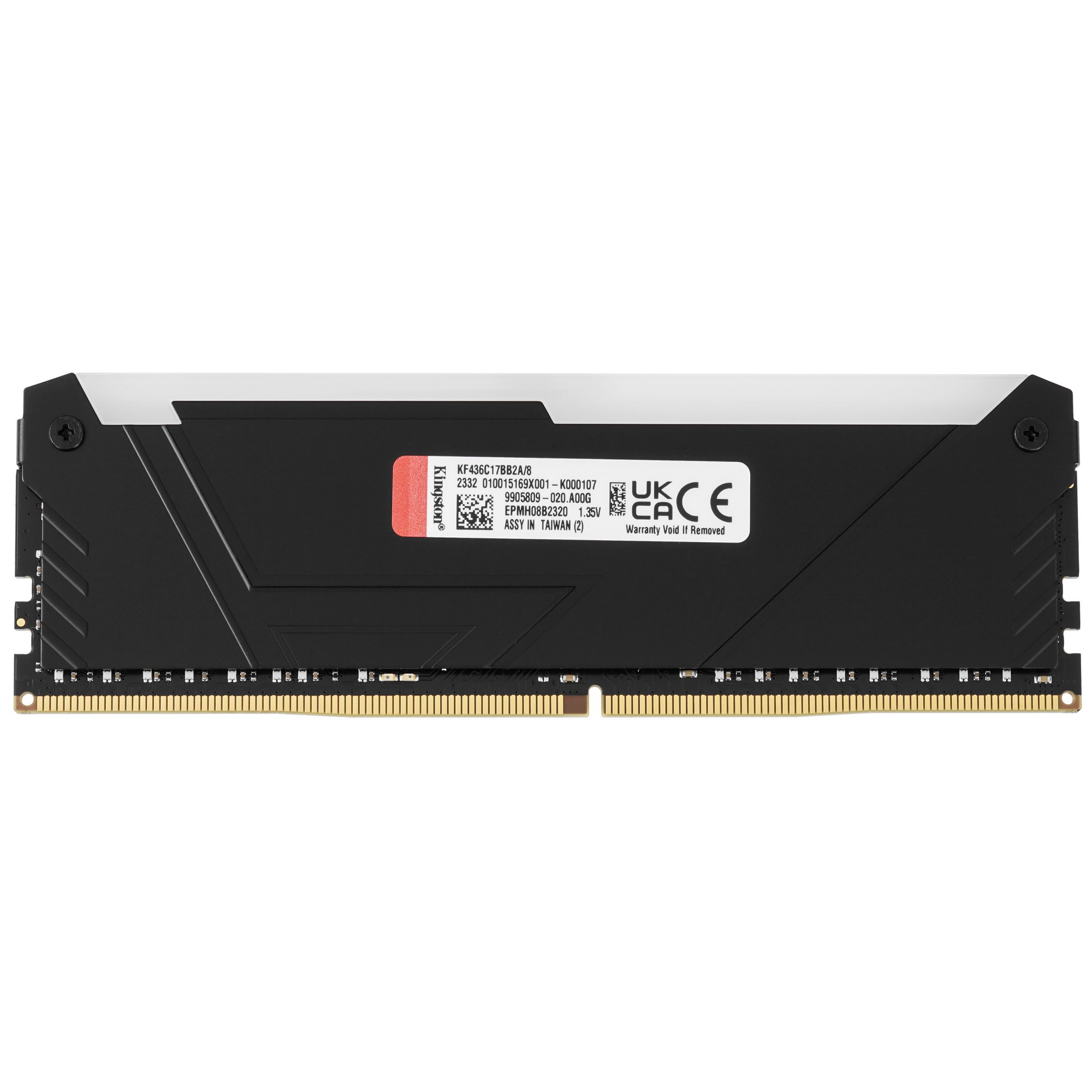 Оперативная память Kingston Fury Beast, DDR4, 8GB (1x8GB), 3600MHz, CL17, с радиатором, RGB, черный