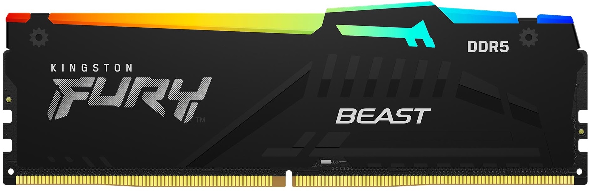 Оперативная память Kingston Fury Beast, DDR5, 8GB (1x8GB), 5200MHz, CL40, с радиаторами, RGB, черный