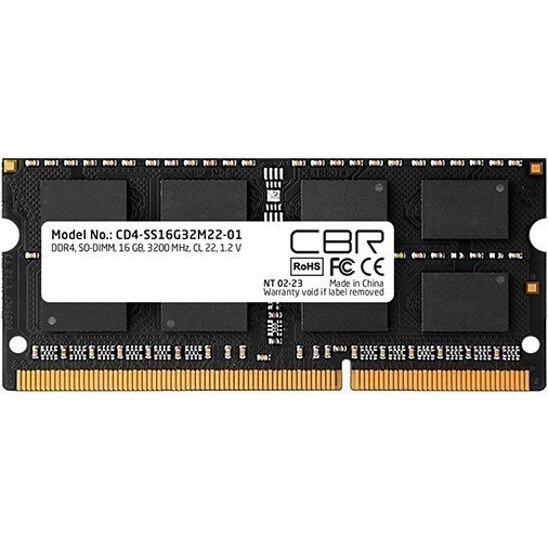 Оперативная память Patriot Steel Series, DDR4, 16GB (1x16 GB), 3200 MHz, CL22, радиатор, чёрный, SO-
