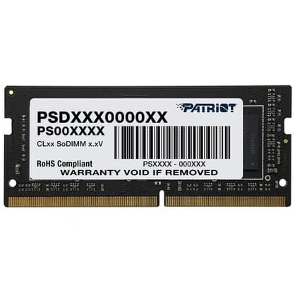 Оперативная память Patriot Steel Series, DDR4, 16GB (1x16 GB), 3200 MHz, CL22, радиатор, чёрный, SO-