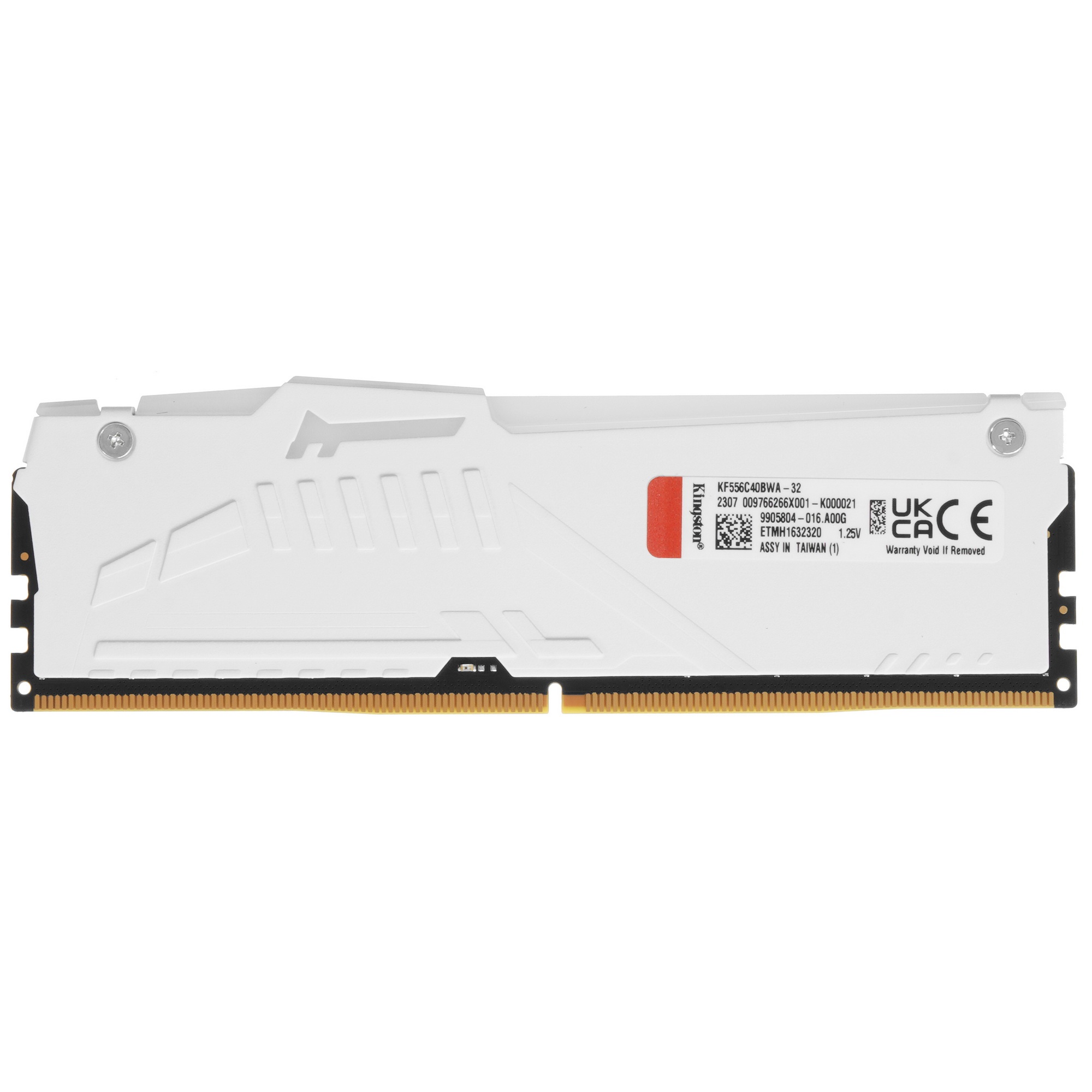 Оперативная память Kingston Fury Beast, DDR5, 32GB (1x32GB), 5600MHz, CL40, с радиаторами, RGB, белы