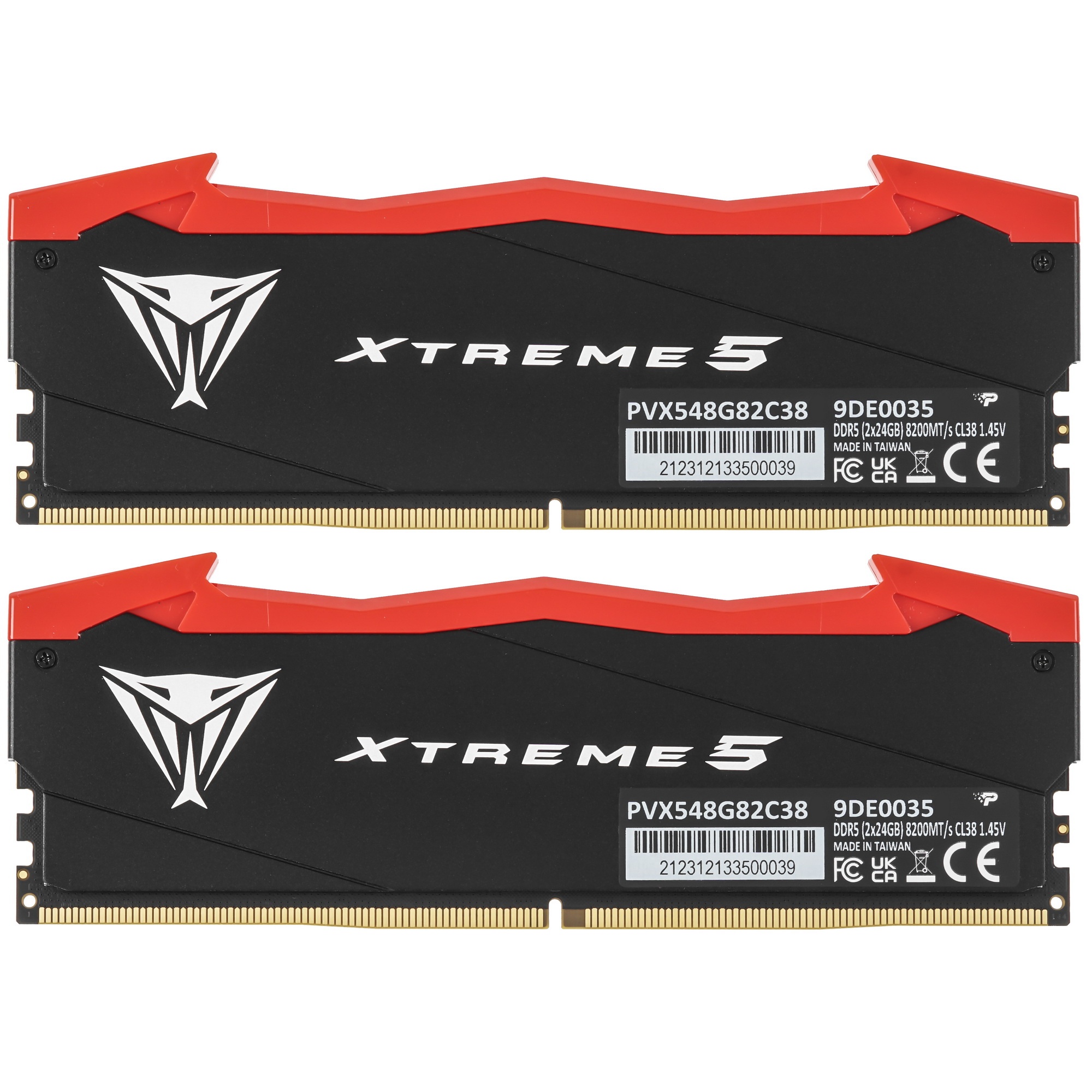 Оперативная память Patriot Viper Xtreme 5, DDR5, 48GB (2x24GB), 8200MHz, CL38, с радиаторами, черный