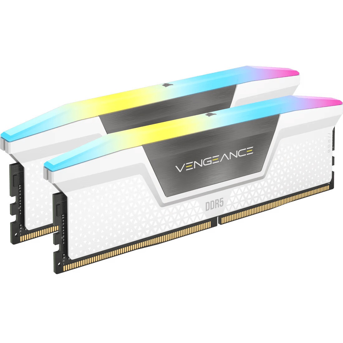 Оперативная память Corsair Vengeance, DDR5, 64GB (2x32GB), 5600 MHz, CL40, с радиатором, RGB, белый