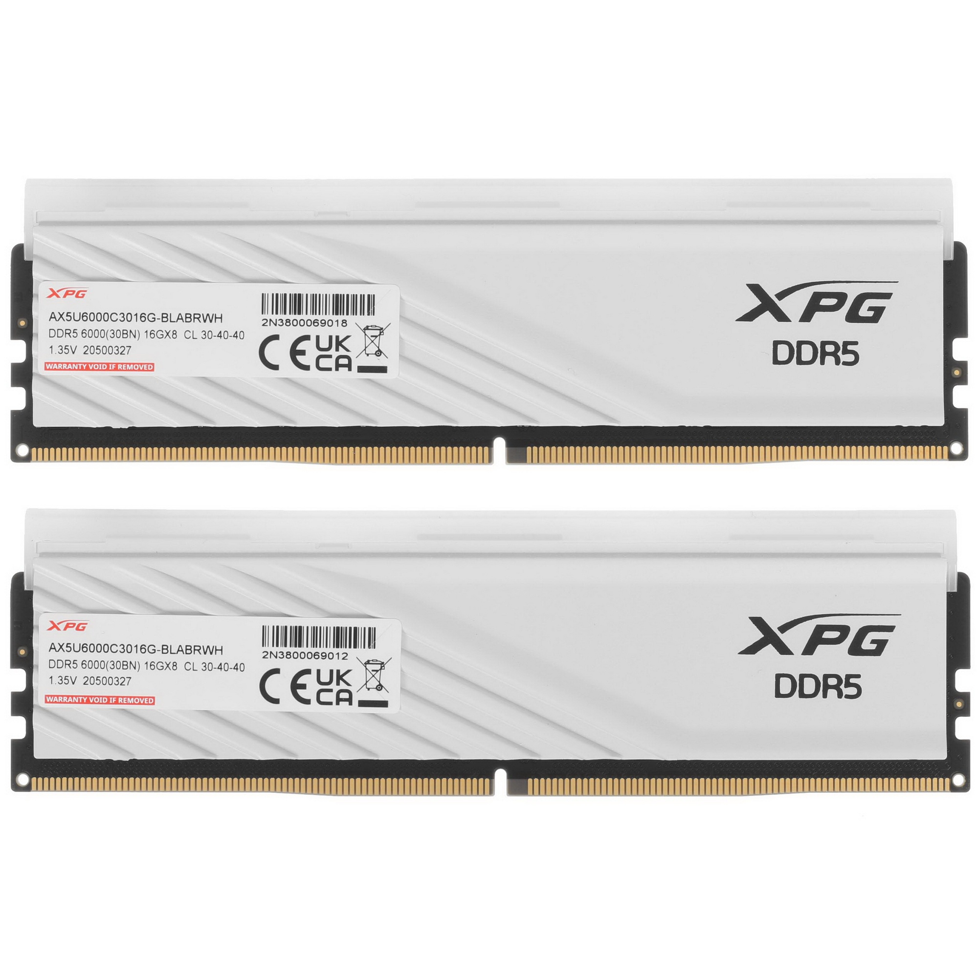 Оперативная память XPG Lancer Blade, DDR5, 32GB (2x16GB), 6000MHz, CL30, с радиаторами, RGB, белый