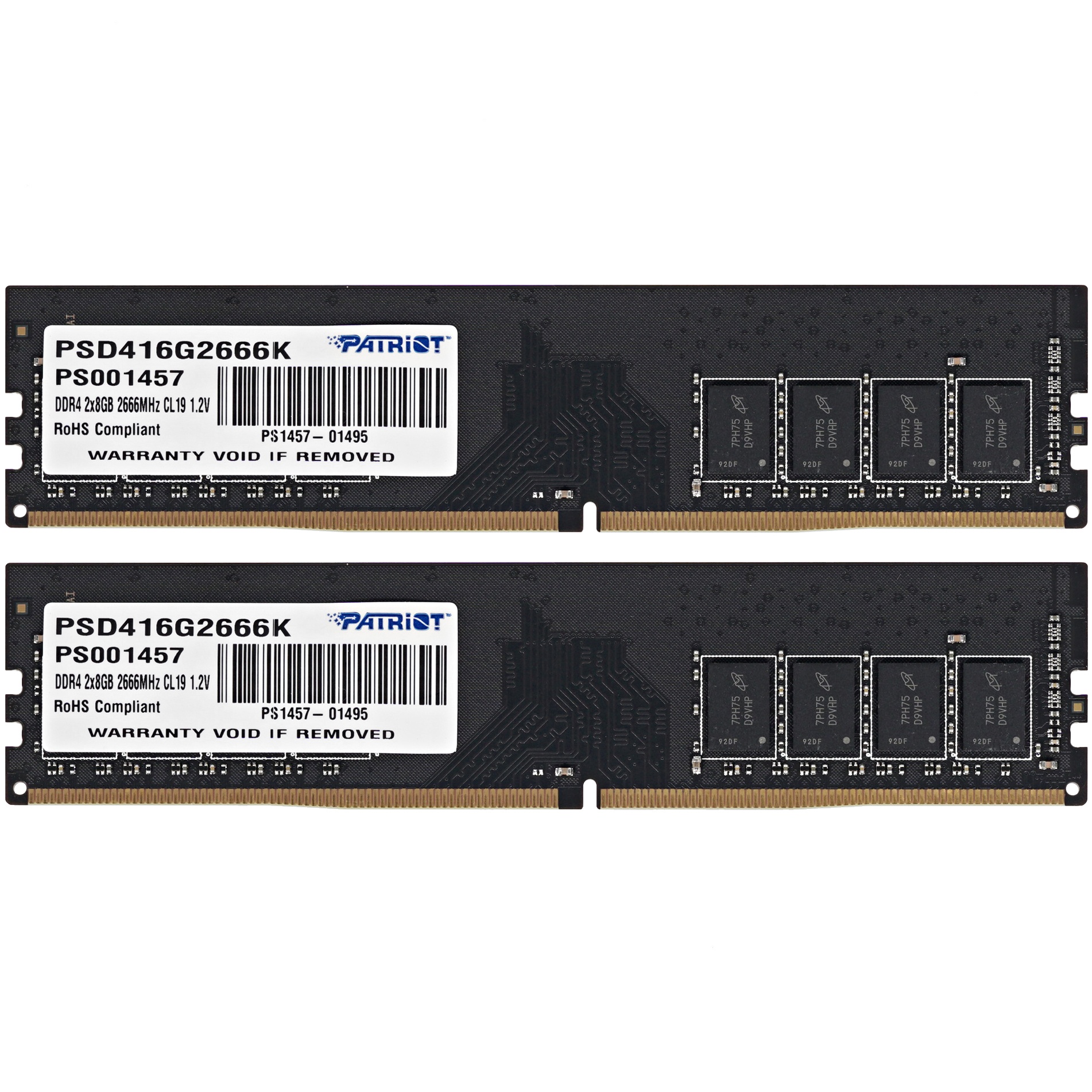 Оперативная память Patriot Signature, DDR4, 16GB (2x8 GB), 2666 MHz, CL17