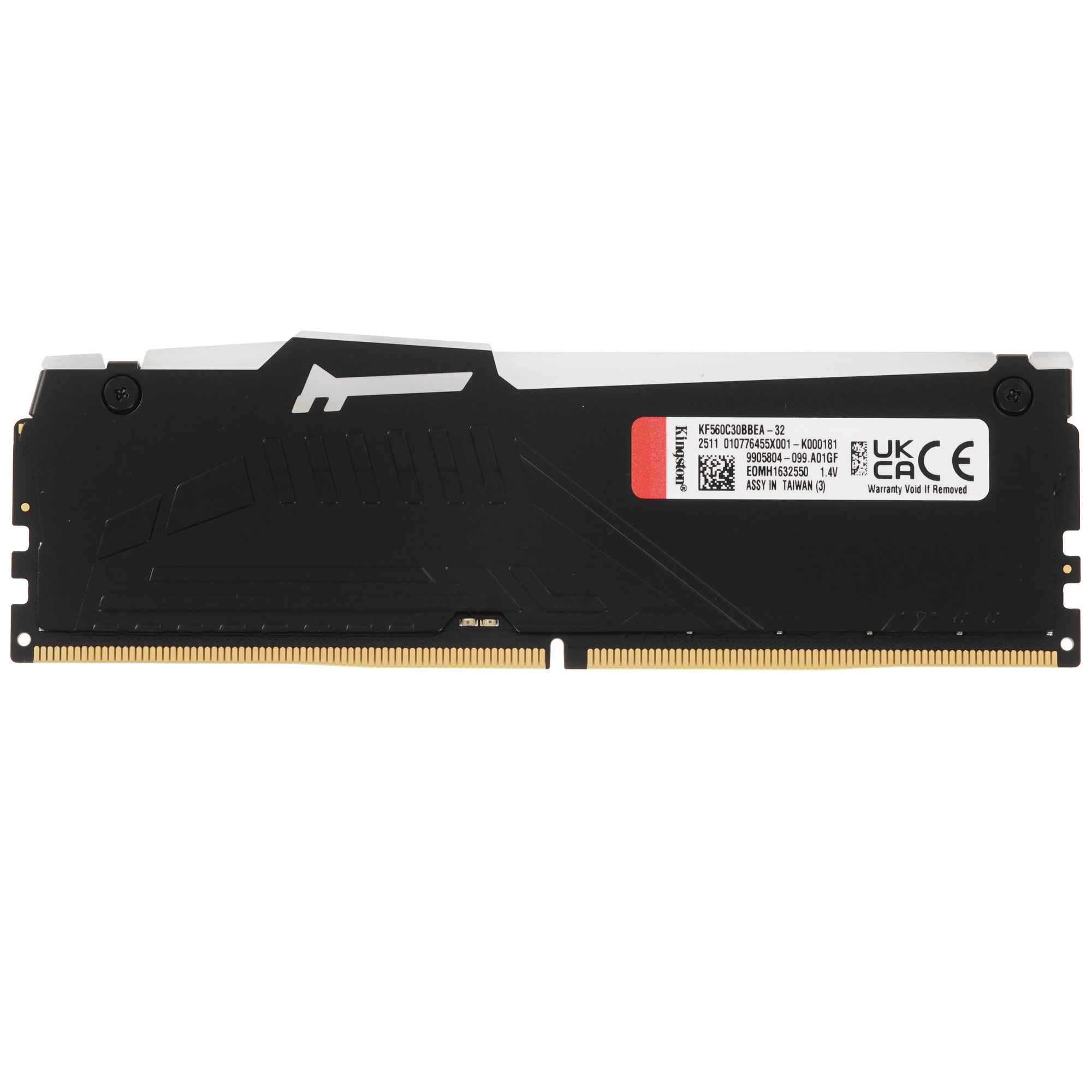 Оперативная память Kingston Fury Beast, DDR5, 32GB (1x32GB), 6000MHz, CL30, с радиатором, RGB, черны