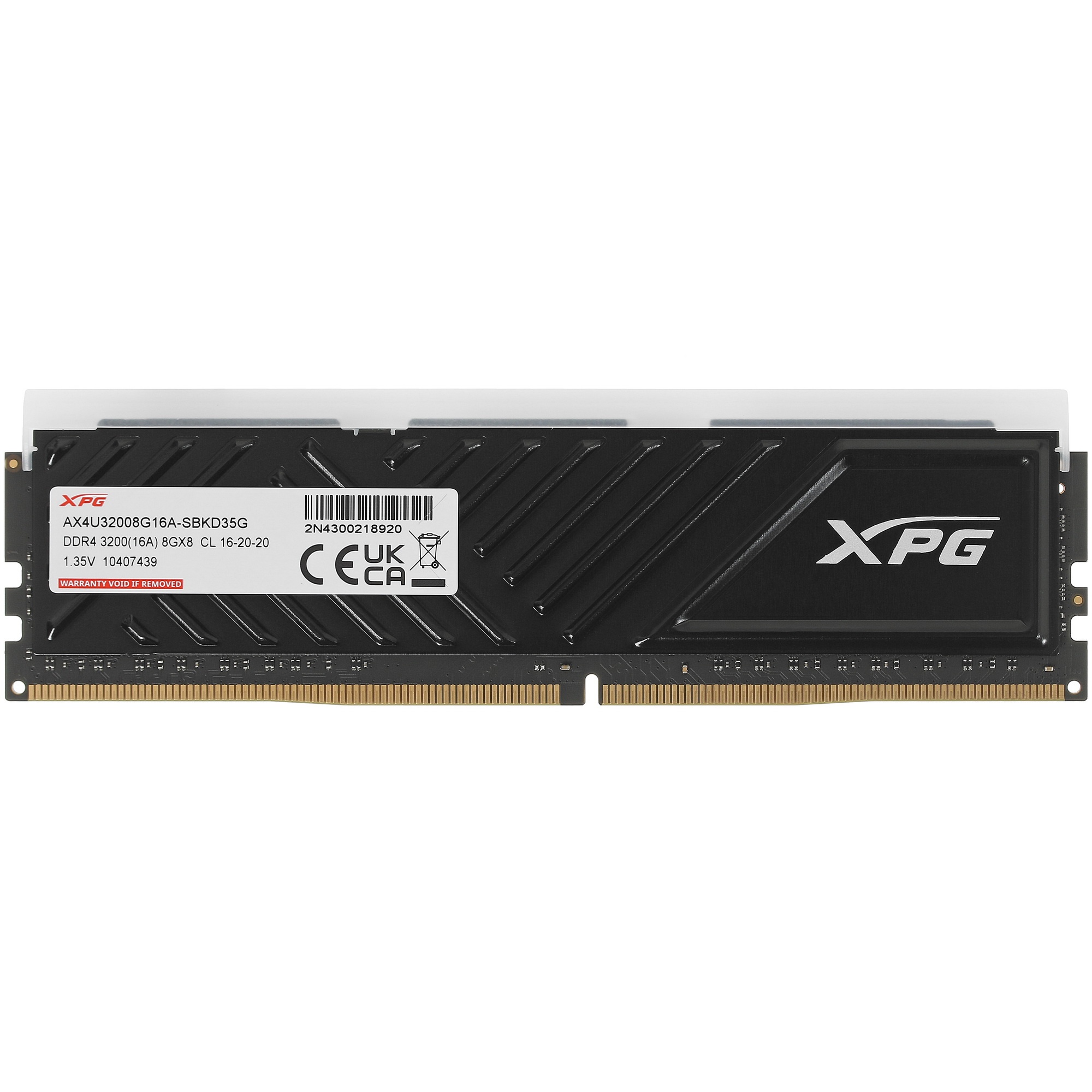 Оперативная память XPG Spectrix D35G RGB, 8GB (1x8GB), DDR4, 3200MHz, CL16, с радиатором, черный, RG