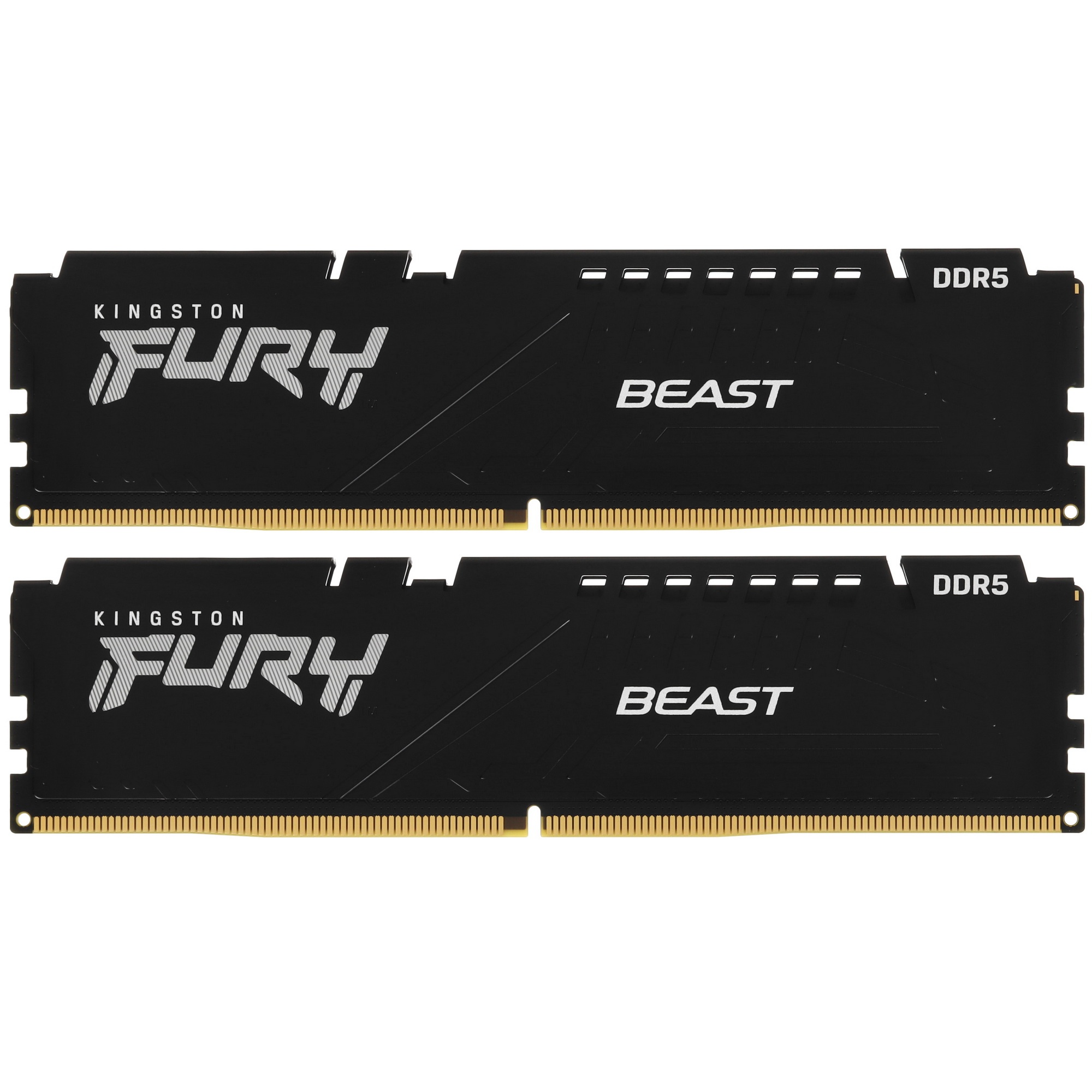 Оперативная память Kingston Fury Beast, DDR5, 32GB (2x16GB), 6000MHz, CL36, с радиатором, черный