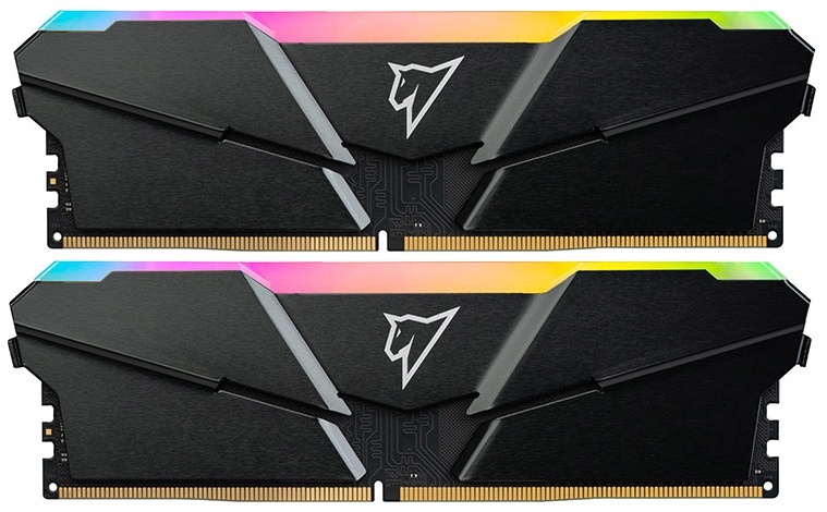 Оперативная память NETAC Shadow, DDR4, 32GB (2x16 GB), 3200 MHz, CL16, радиатор, RGB, серый