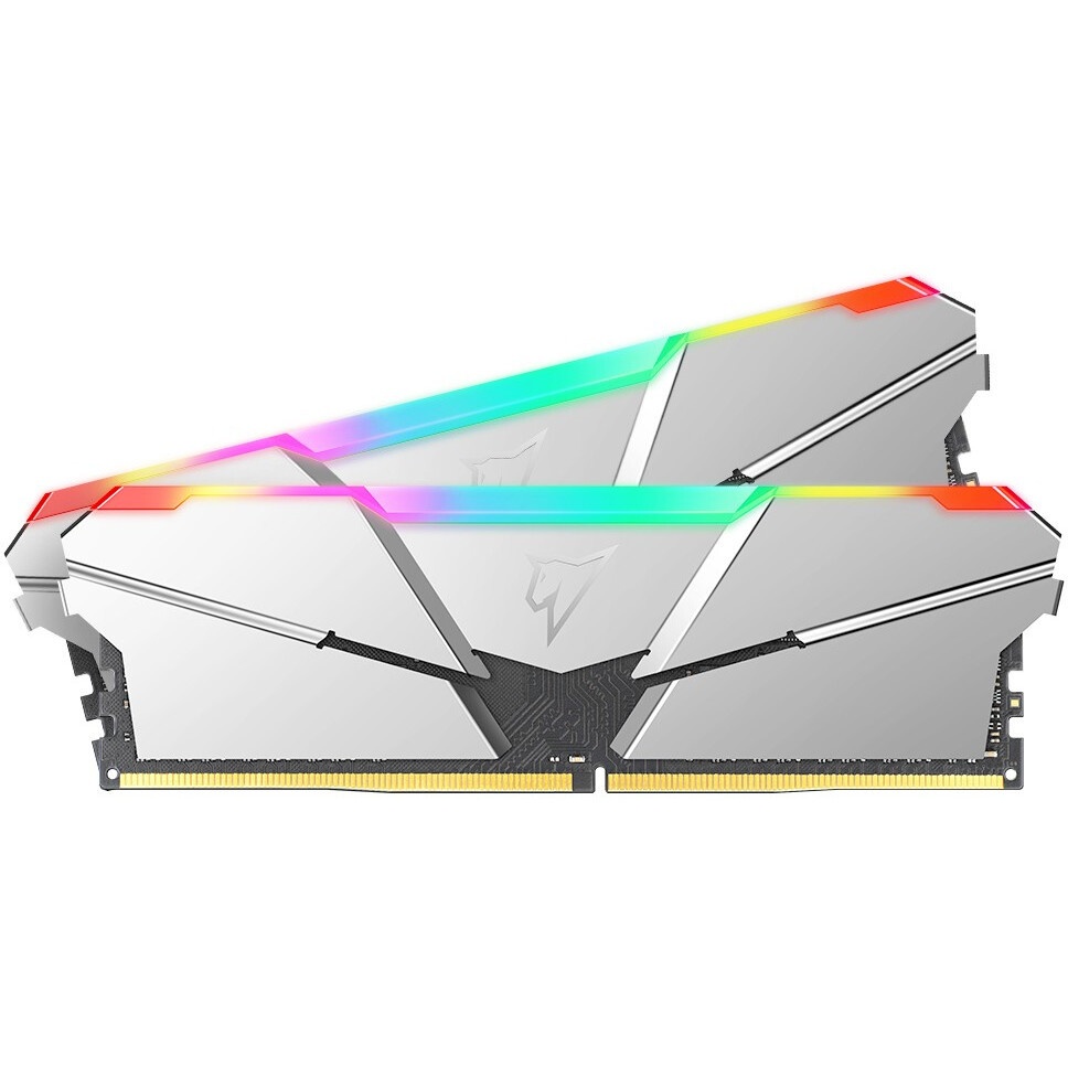 Оперативная память NETAC Shadow, DDR4, 16GB (2x8GB), 3200MHz, CL16, с радиаторами, RGB, серебристый