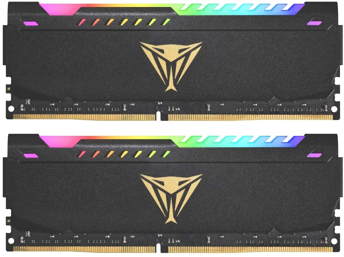 Оперативная память Patriot Viper Steel, DDR4, 32GB (2x16GB), 3200MHz, CL18, с радиатором, RGB, черны