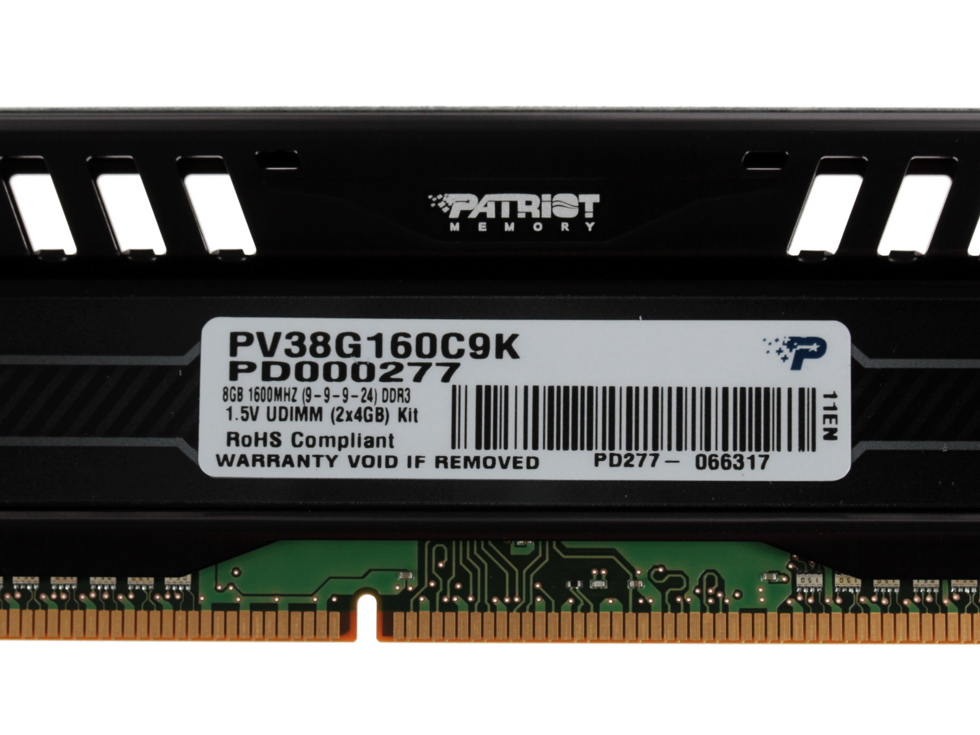Оперативная память Patriot Viper 3, DDR3, 8GB (2x4 GB), 1600 MHz, CL9, радиатор, черный