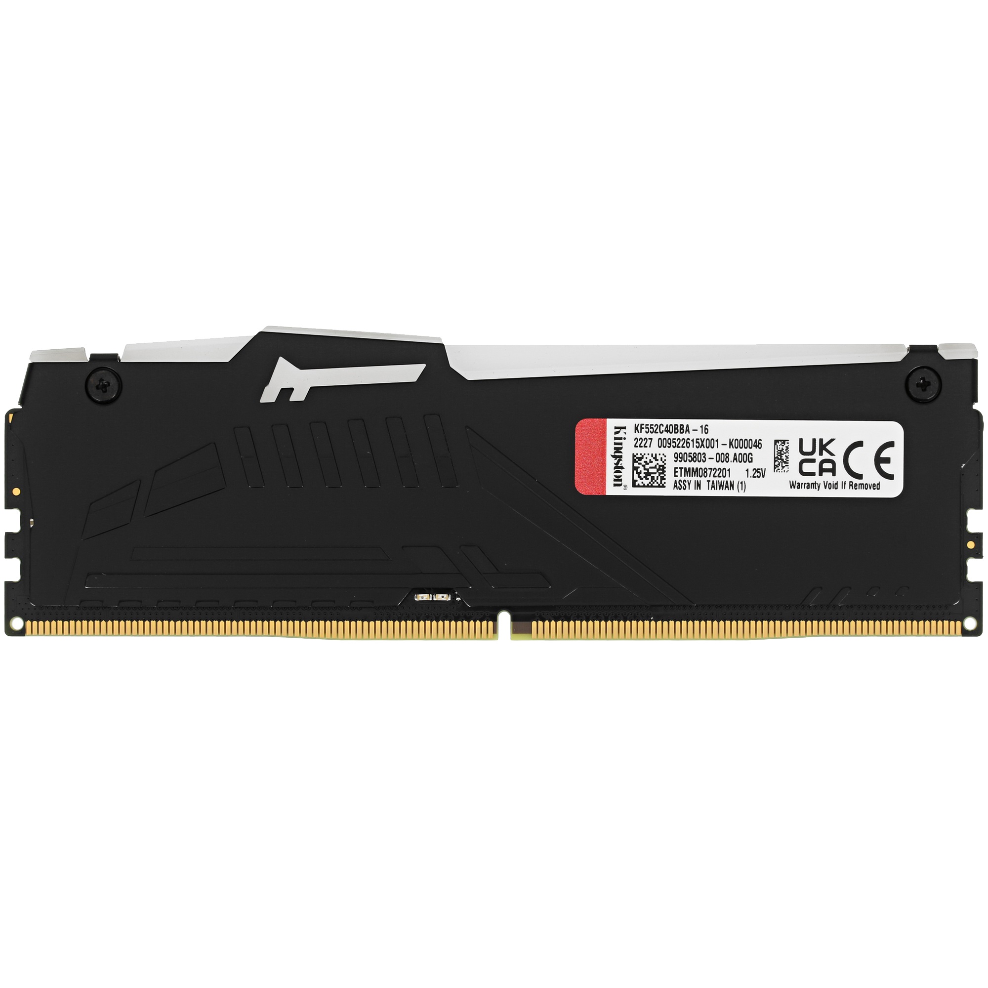 Оперативная память Kingston Fury Beast, DDR5, 16GB (1x16GB), 5200MHz, CL40, с радиаторами, RGB, черн