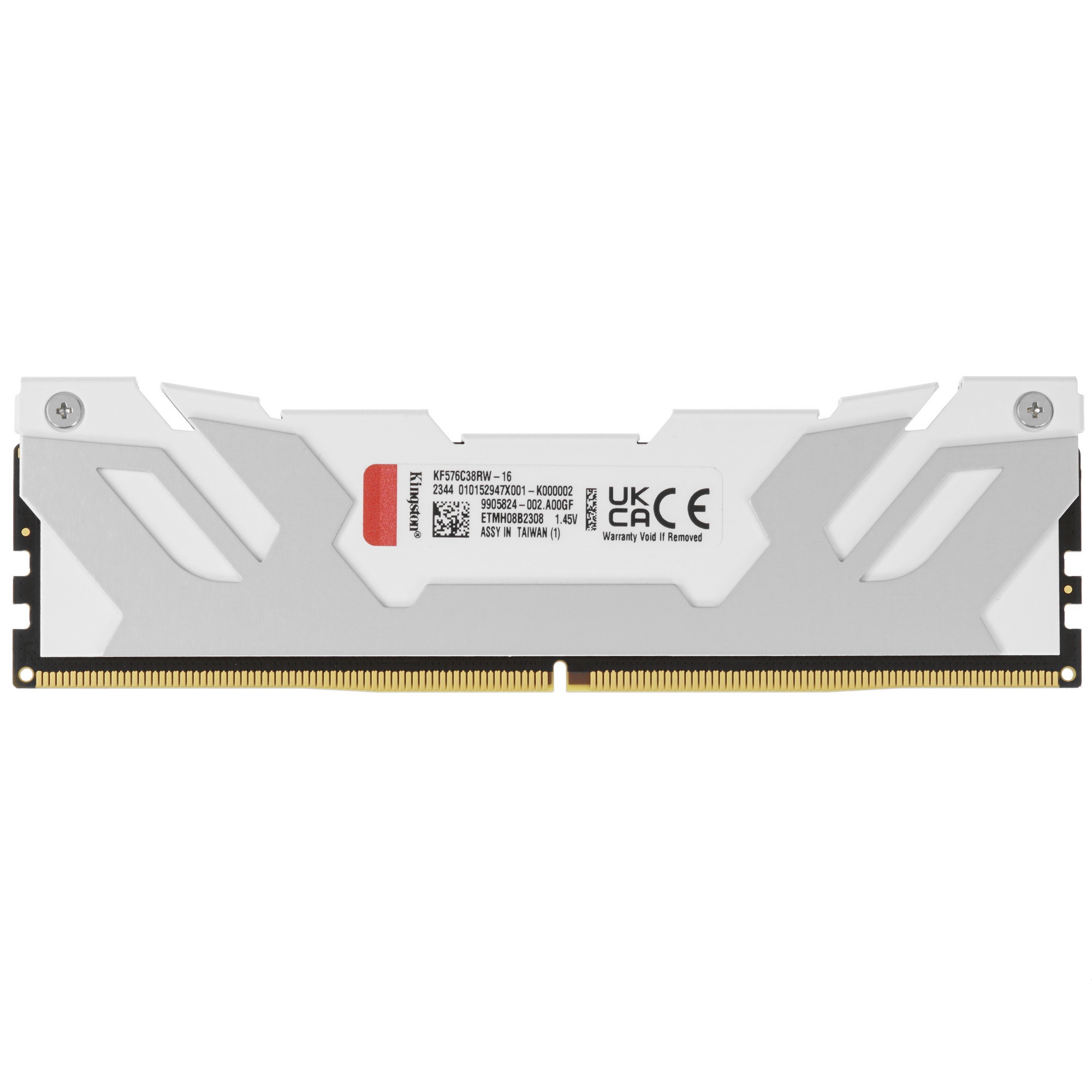 Оперативная память Kingston Fury Renegade, DDR5, 16GB (1x16 GB), 7600 MHz, CL38, радиатор, белый