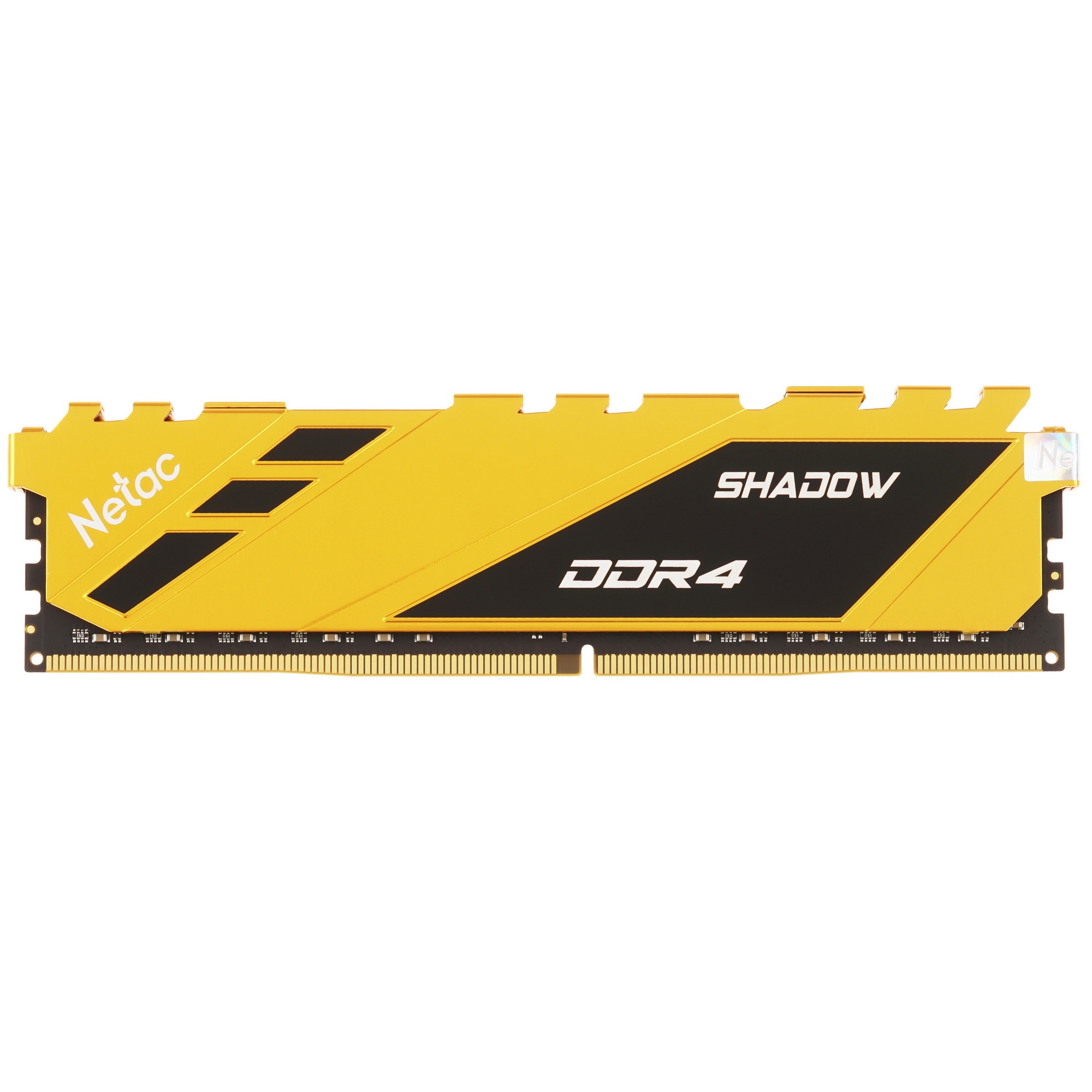 Оперативная память NETAC Shadow, DDR4, 8GB (1x8GB), 3200MHz, CL16, с радиаторами, желтый