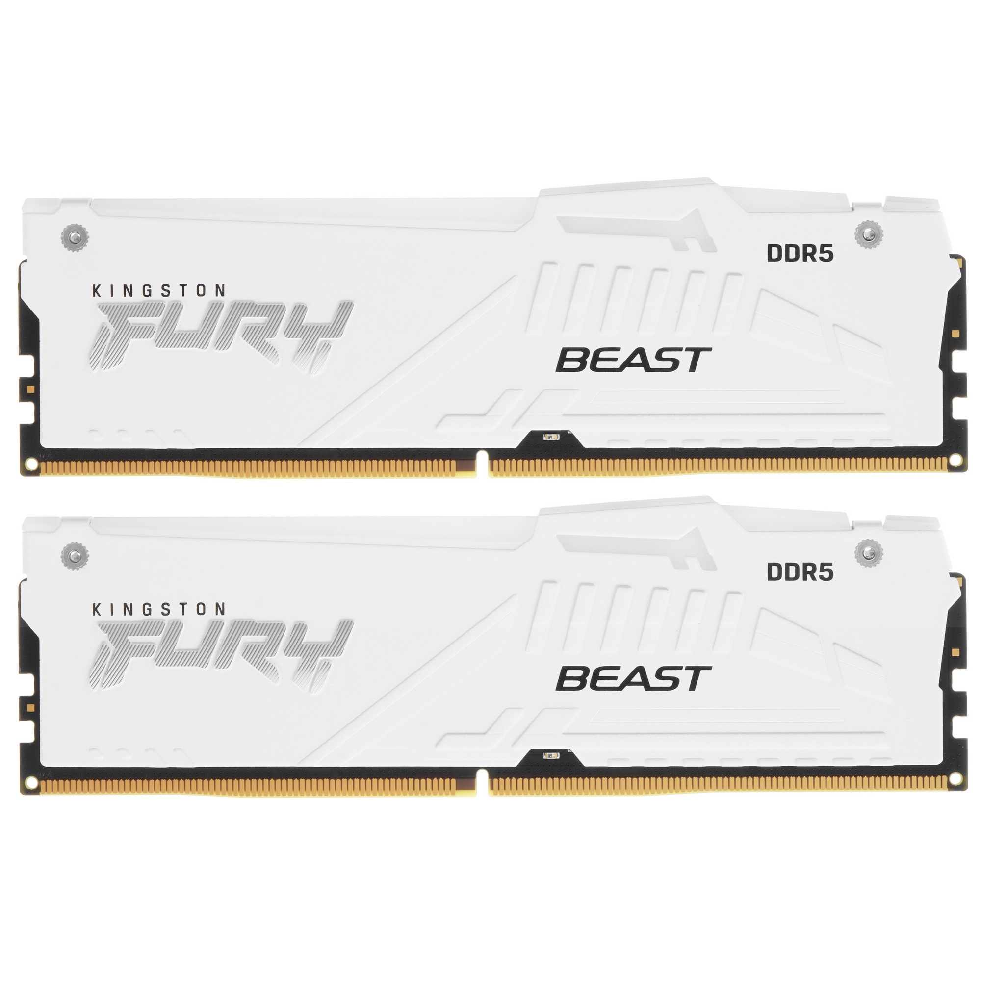 Оперативная память Kingston Fury Beast, DDR5, 32GB (2x16GB), 5600MHz, CL36, радиатор, RGB, белый