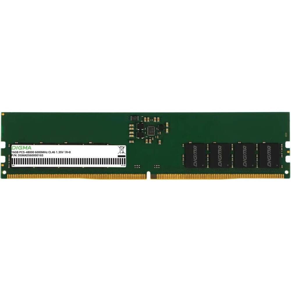 Оперативная память DDR5 16GB 6000MHz Digma DGMAD56000016S RTL PC5-48000 CL46 DIMM 288-pin 1.35В sing
