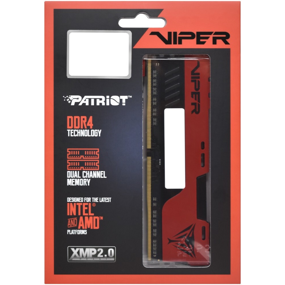 Оперативная память Patriot Viper Elite II, DDR4, 64GB (2x32 GB), 4000 MHz, CL20, радиатор, красный/ч