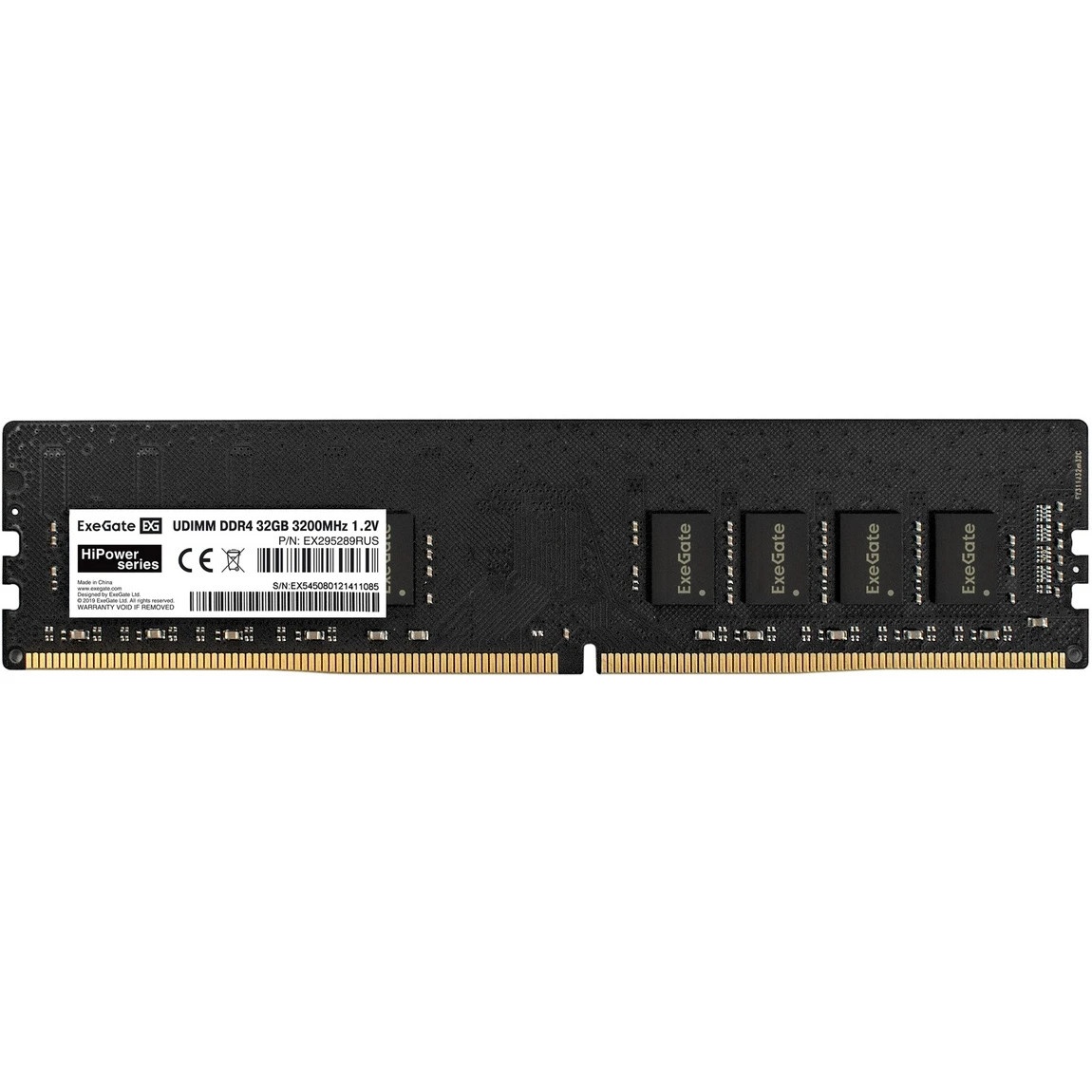 Оперативная память Exegate, DDR4, 32GB (1x32 GB), 3200 MHz, CL22, OEM