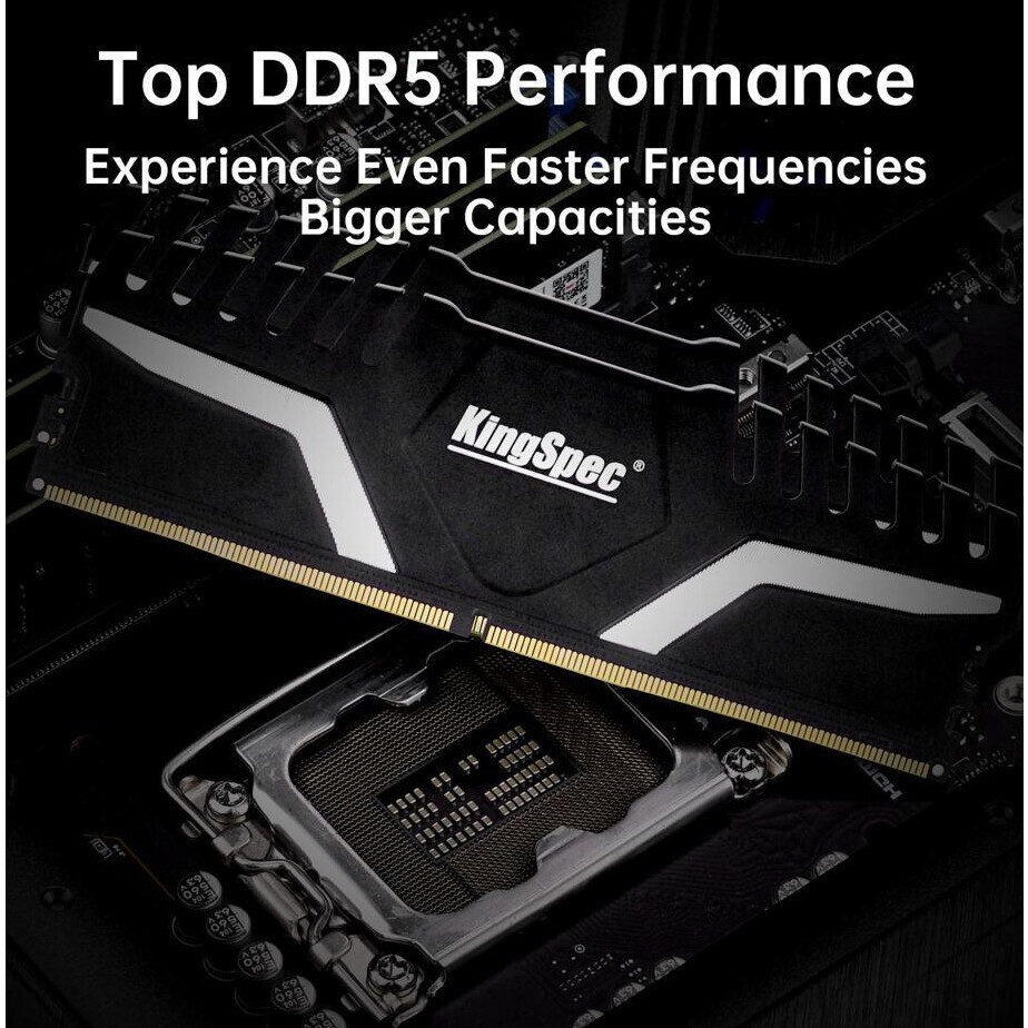 Оперативная память KingSpec, DDR5, 8GB (1x8GB), 4800MHz, CL40, с радиатором, черный, Ret