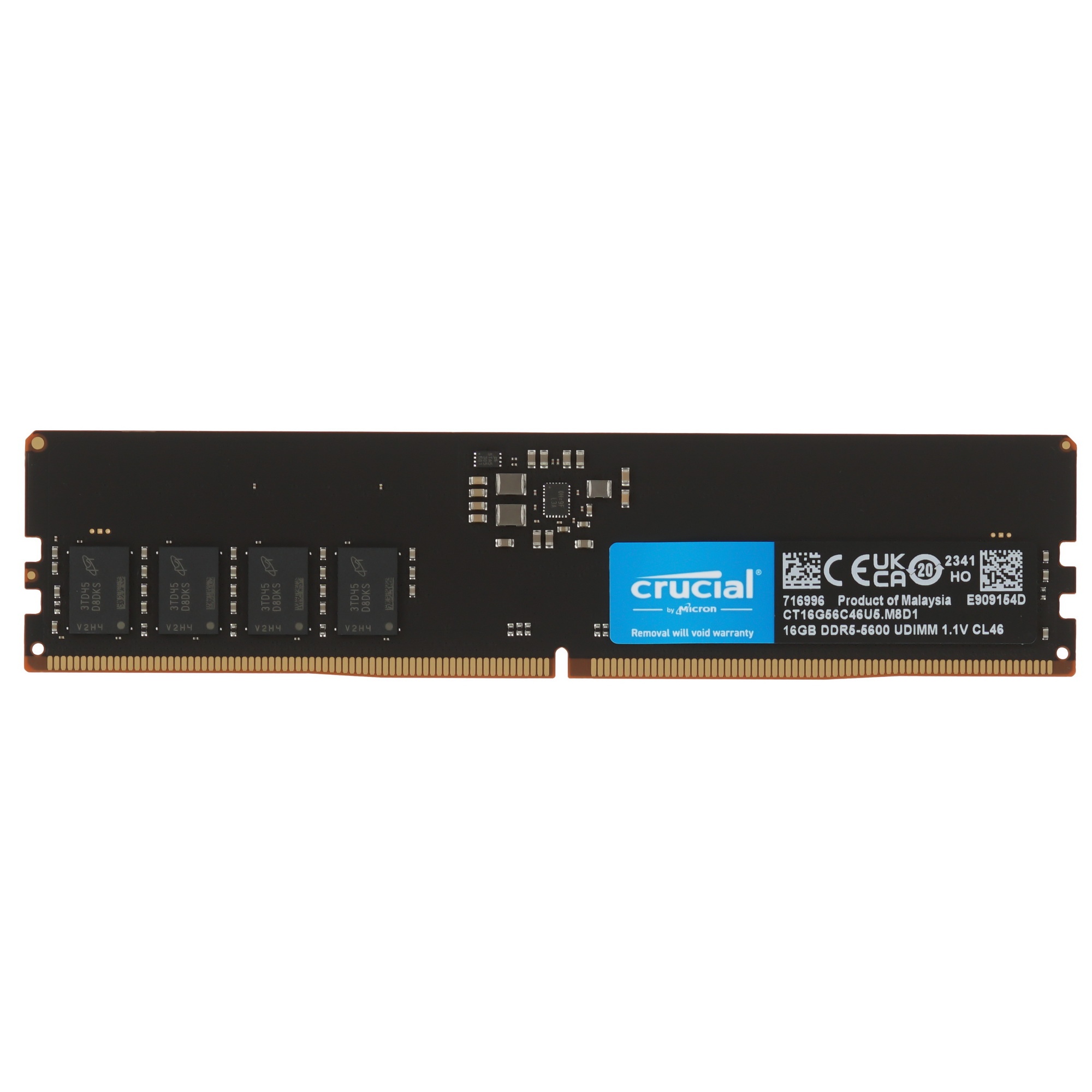 Оперативная память Crucial, DDR5, 16GB (1x16 GB), 5600 MHz, CL46, ECC, OEM