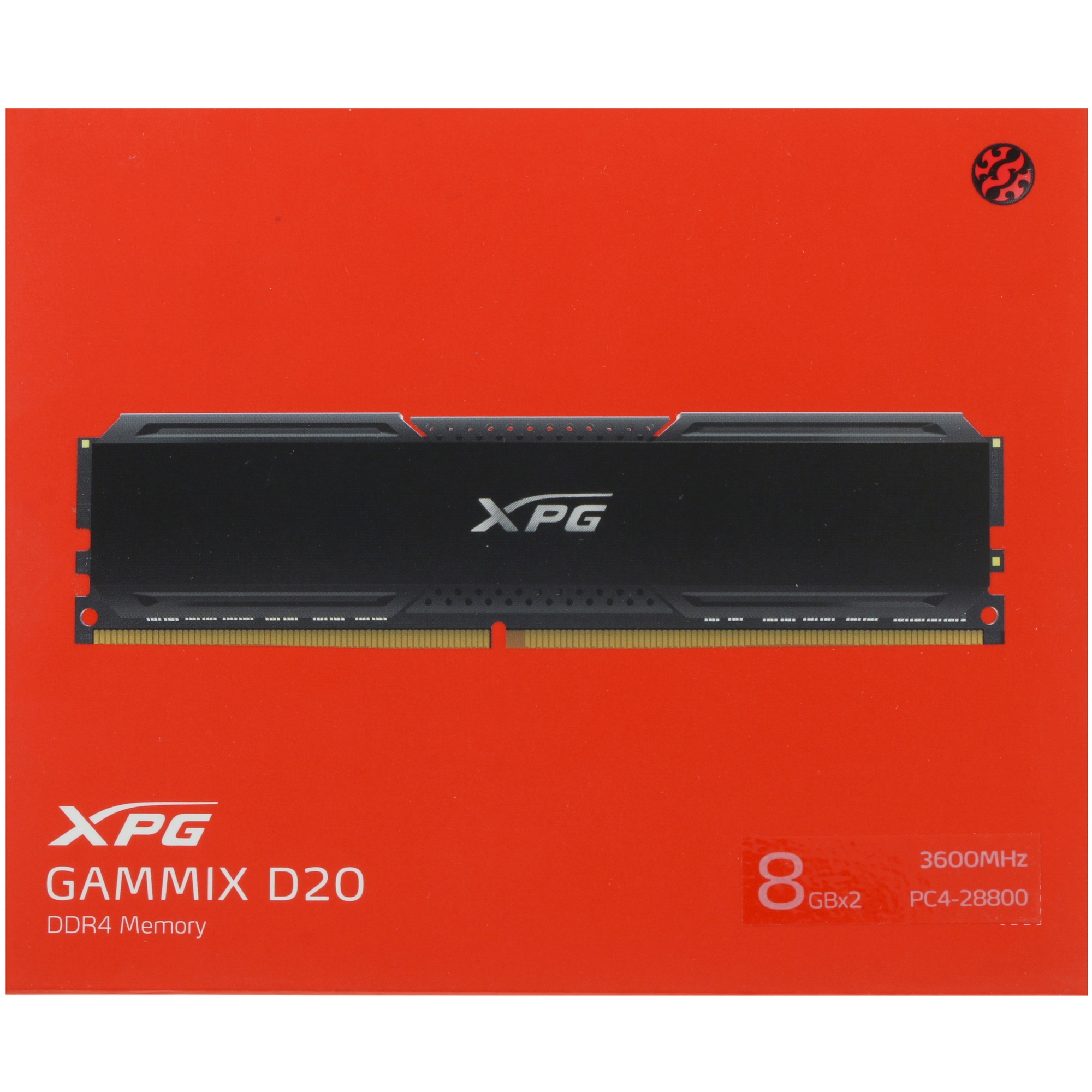 Оперативная память XPG Gammix D20, DDR4, 16GB (2x8GB), 3600MHz, CL18, с радиаторами, черный
