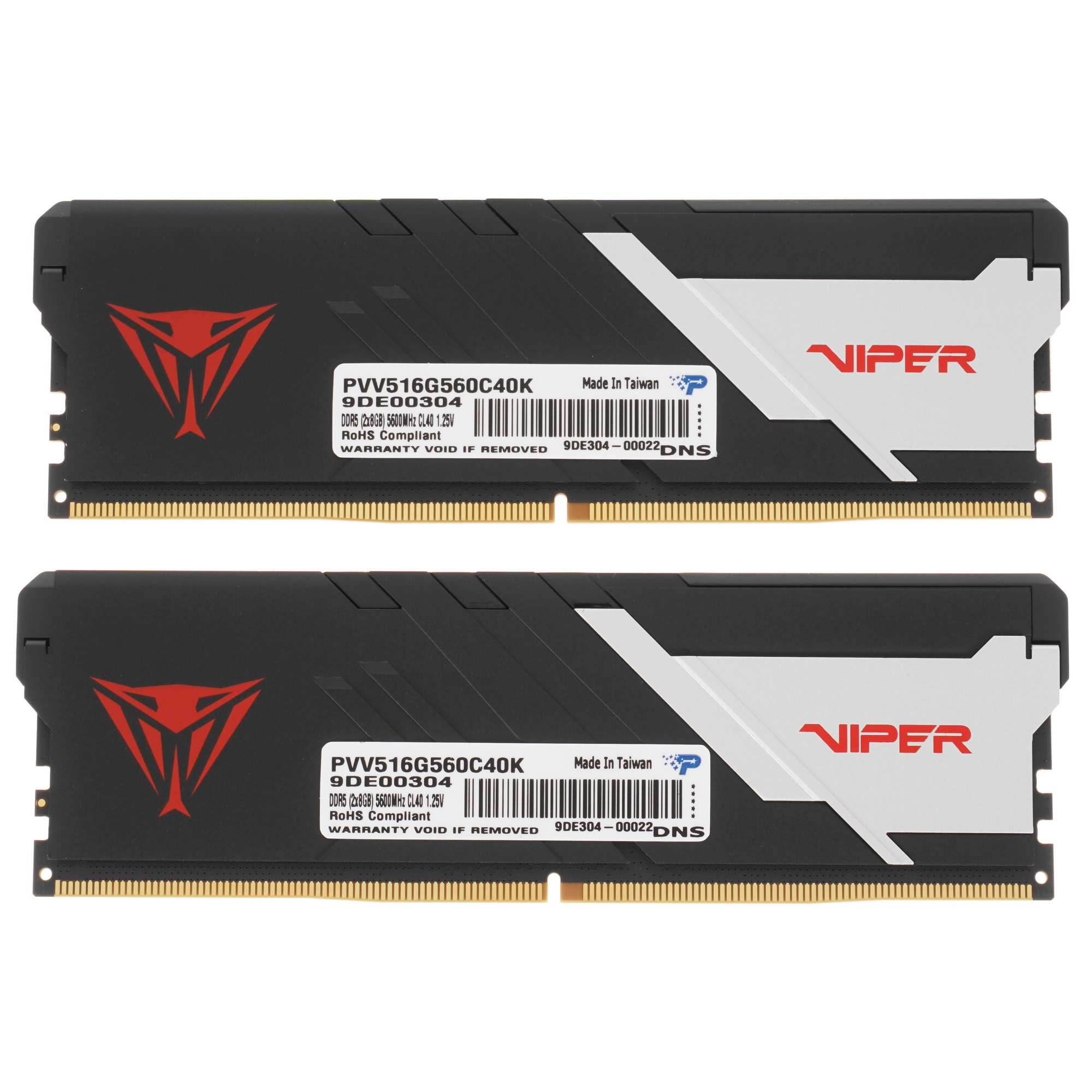 Оперативная память Patriot Viper Venom, DDR5, 16GB (2x8GB), 5600MHz, CL40, с радиатором, черный