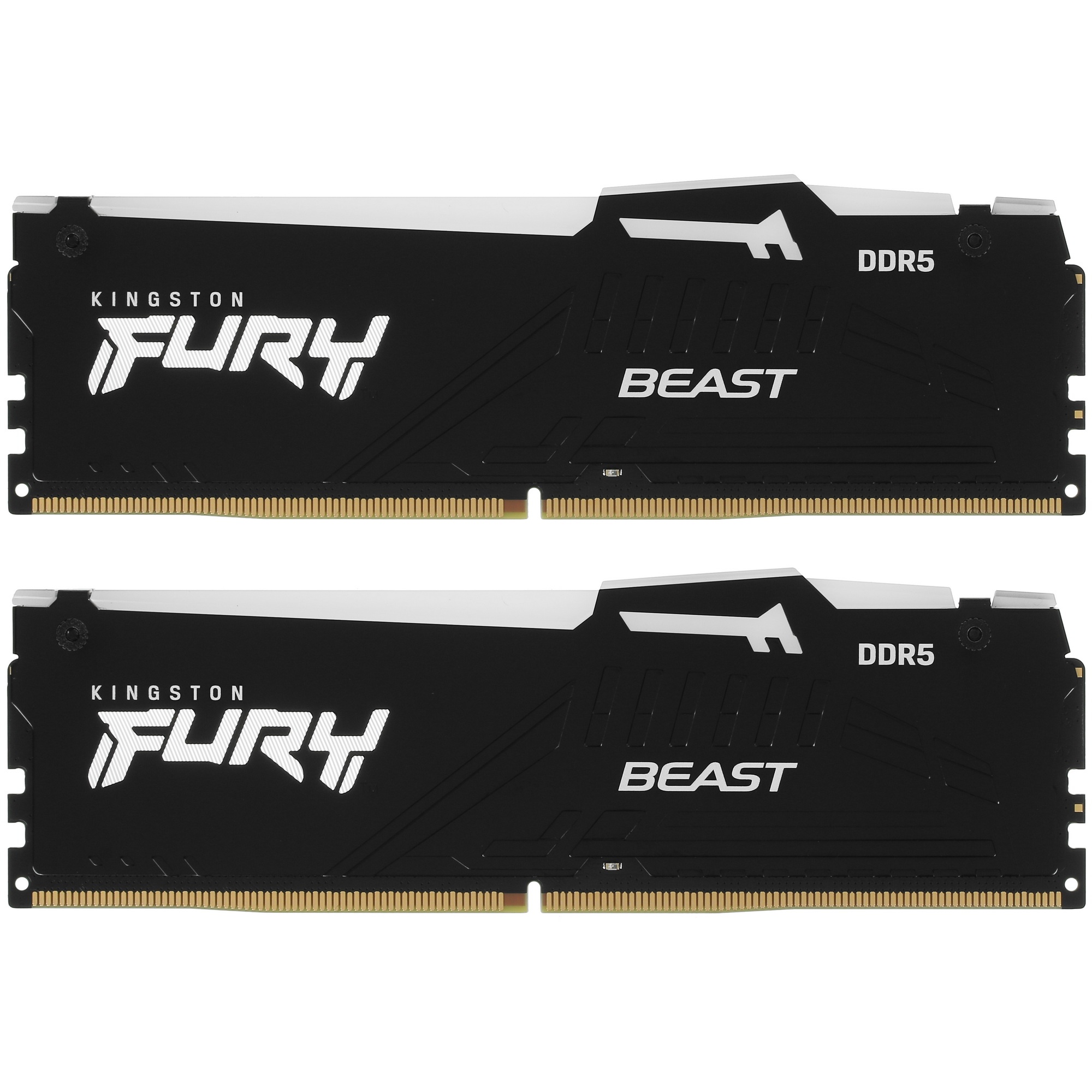 Оперативная память Kingston Fury Beast, DDR5, 16GB (2x8GB), 5600MHz, CL36, с радиаторами, RGB, черны