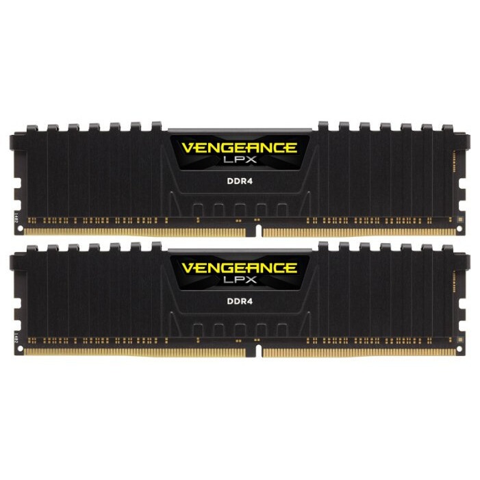 Оперативная память Corsair Vengeance LPX, DDR4, 16GB (2x8GB), 3200MHz, CL16, с радиаторами, черный