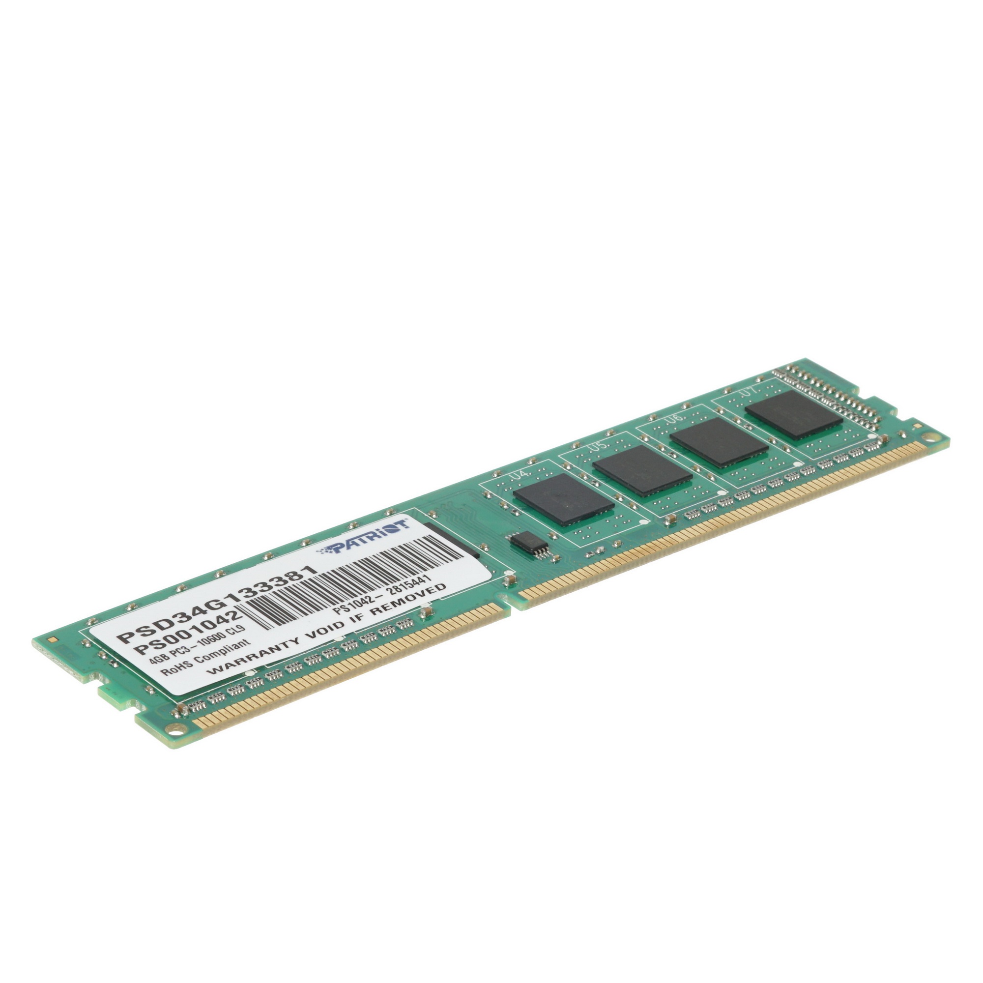 Оперативная память Patriot, DDR3, 4GB (1x4 GB), 1333 MHz, CL9