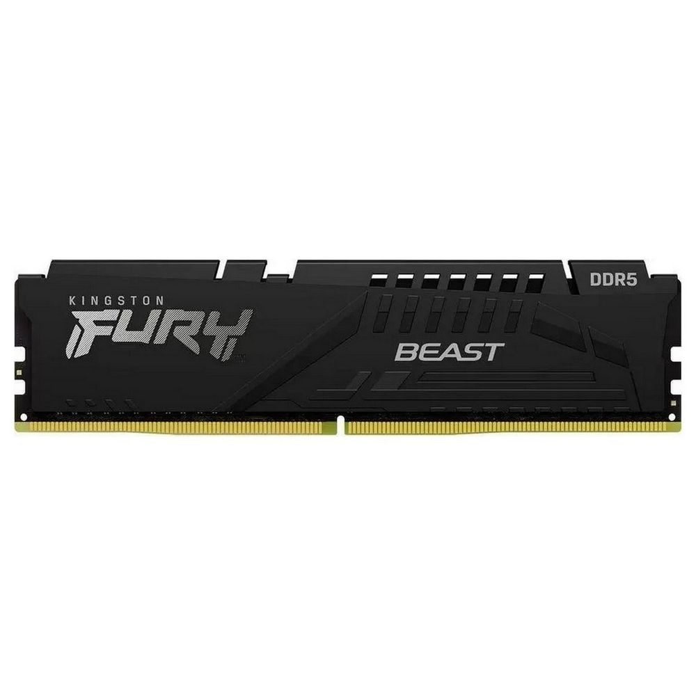 Оперативная память Kingston Fury Beast, DDR5, 16GB (1x16GB), 6400MHz, CL32, радиатор, чёрный
