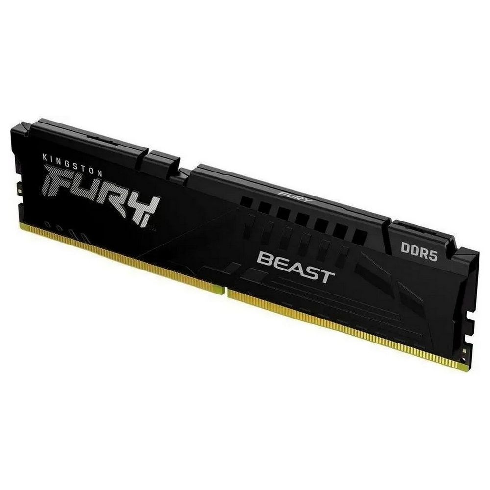 Оперативная память Kingston Fury Beast, DDR5, 16GB (1x16GB), 6400MHz, CL32, радиатор, чёрный