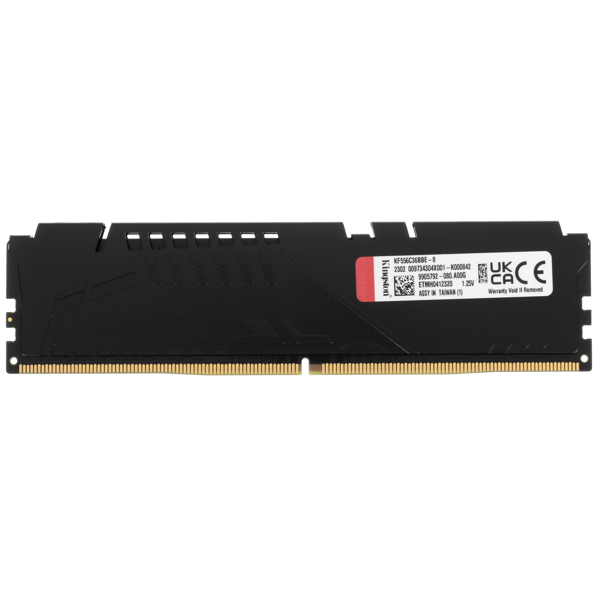 Оперативная память Kingston Fury Beast, DDR5, 8GB (1x8GB), 5600MHz, CL36, с радиатором, черный