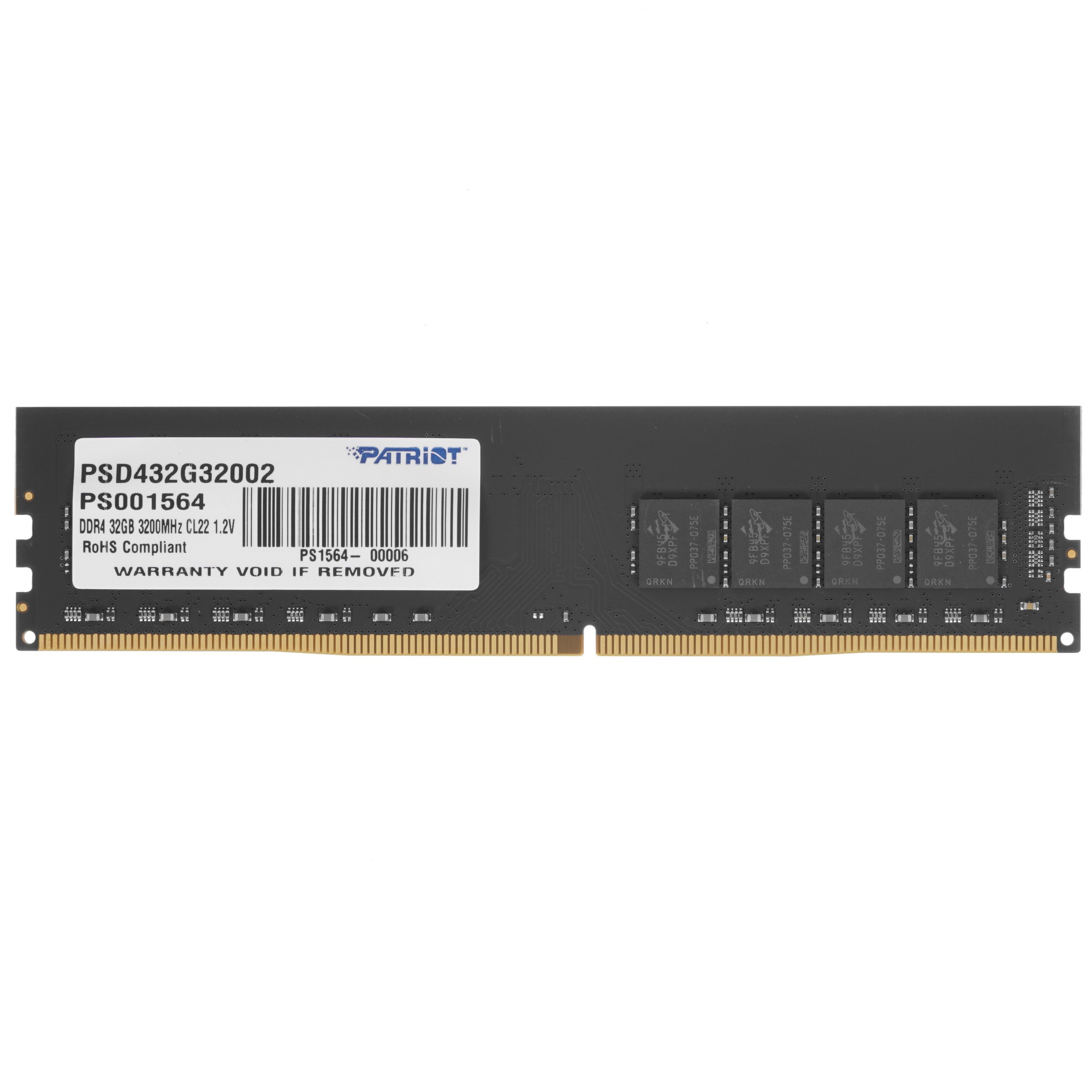Оперативная память Patriot Signature, DDR4, 32GB (1x32 GB), 3200 MHz, CL22