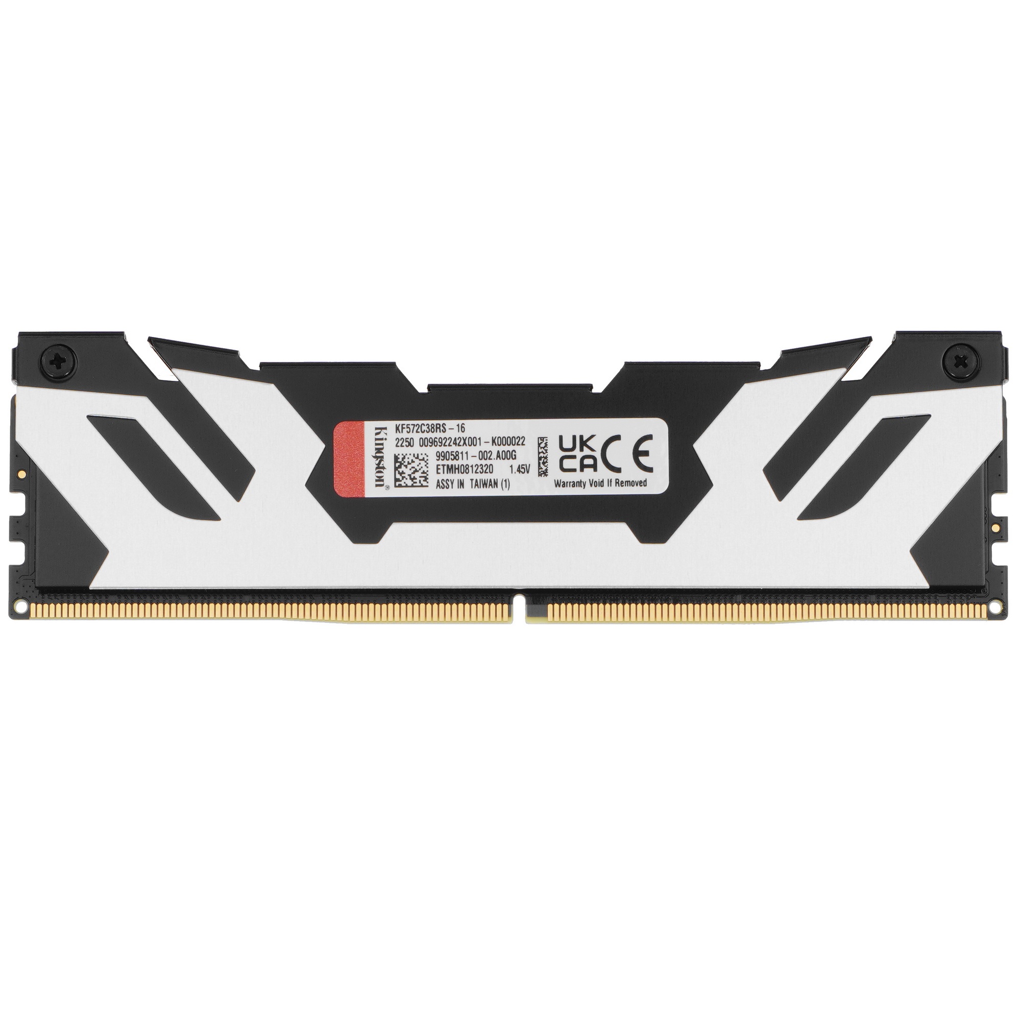 Оперативная память Kingston Fury Renegade Black, DDR5, 16GB, 7200MHz, CL38, с радиатором, чёрный