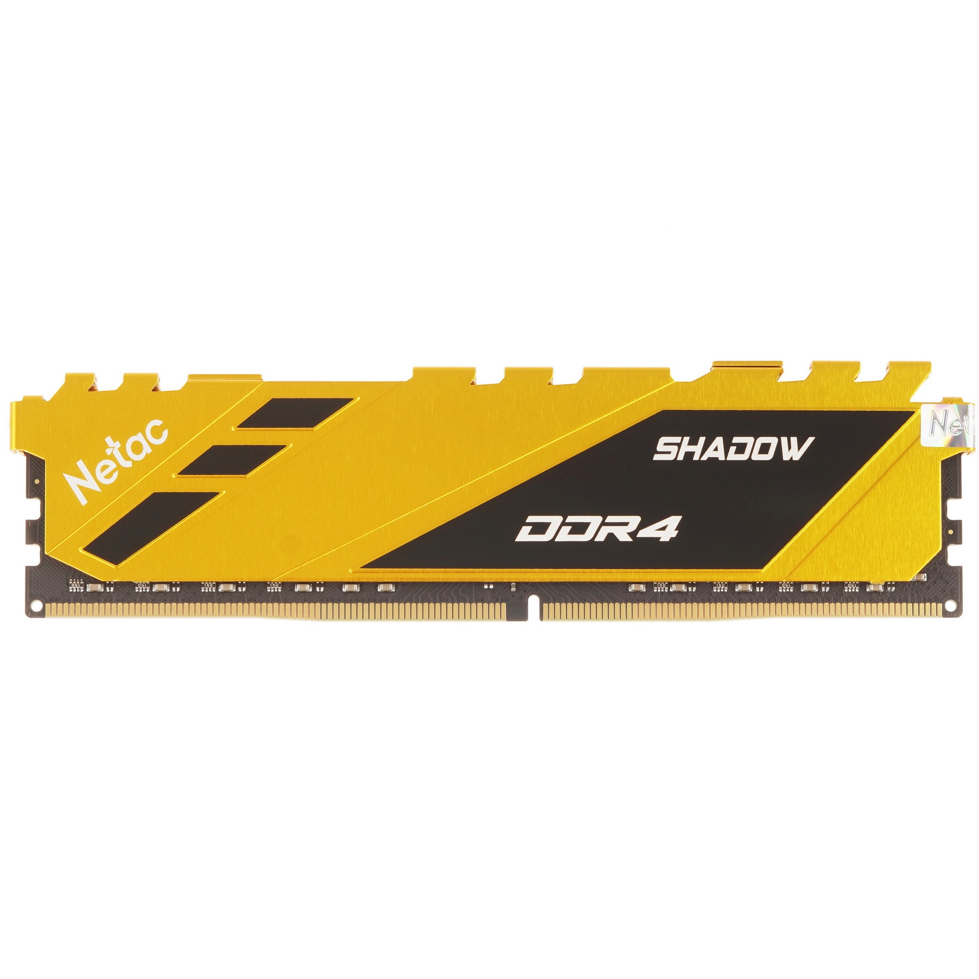 Оперативная память NETAC Shadow, DDR4, 16GB (1x16 GB), 2666 MHz, CL19, радиатор, жёлтый