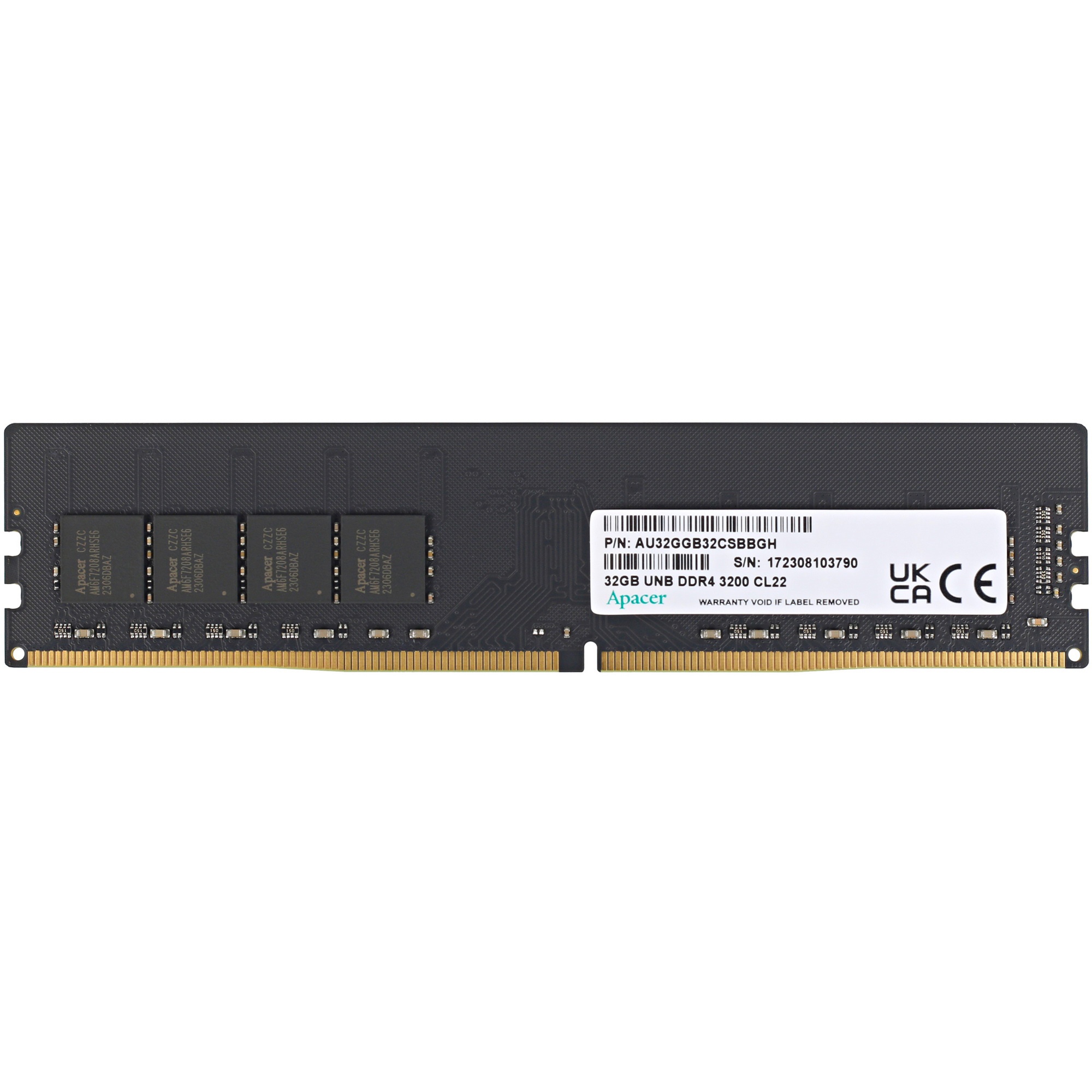 Оперативная память Apacer, DDR4, 32GB (1x32GB), 3200MHz, CL22