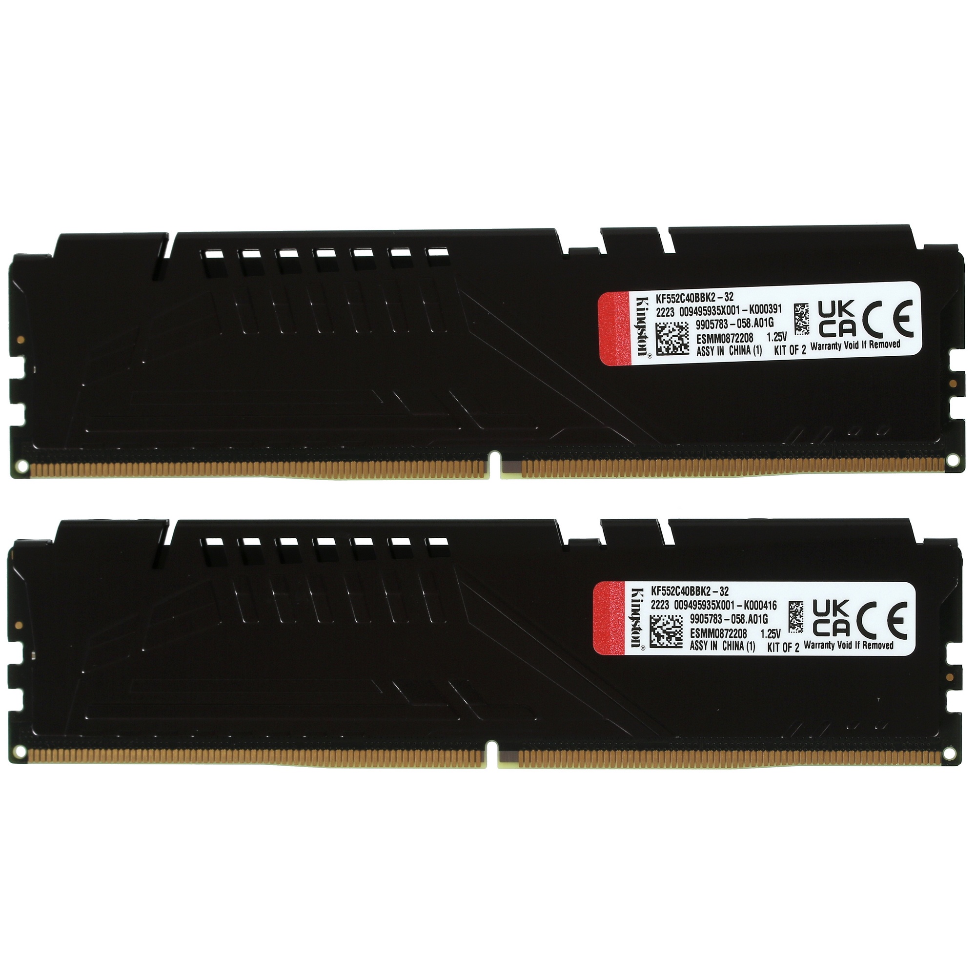 Оперативная память Kingston Fury Beast, DDR5, 32GB (2x16GB), 5200MHz, CL40, радиатор, чёрный
