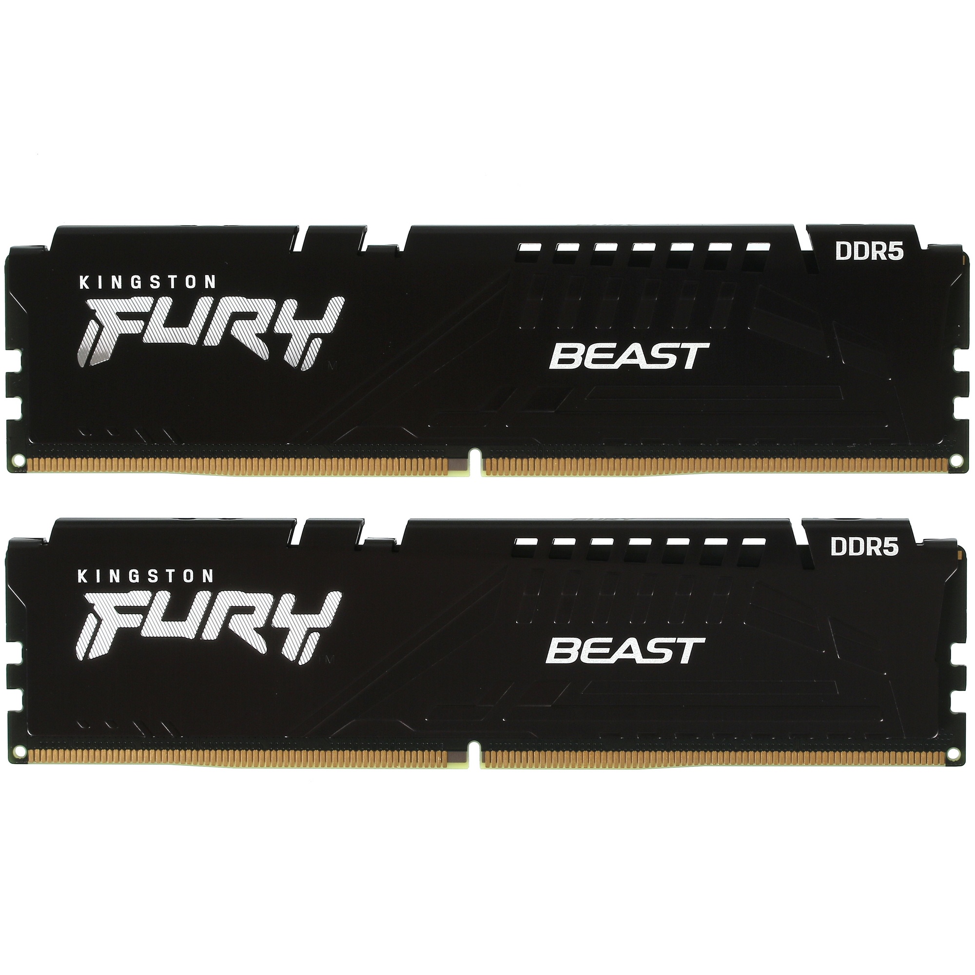 Оперативная память Kingston Fury Beast, DDR5, 32GB (2x16GB), 5200MHz, CL40, радиатор, чёрный