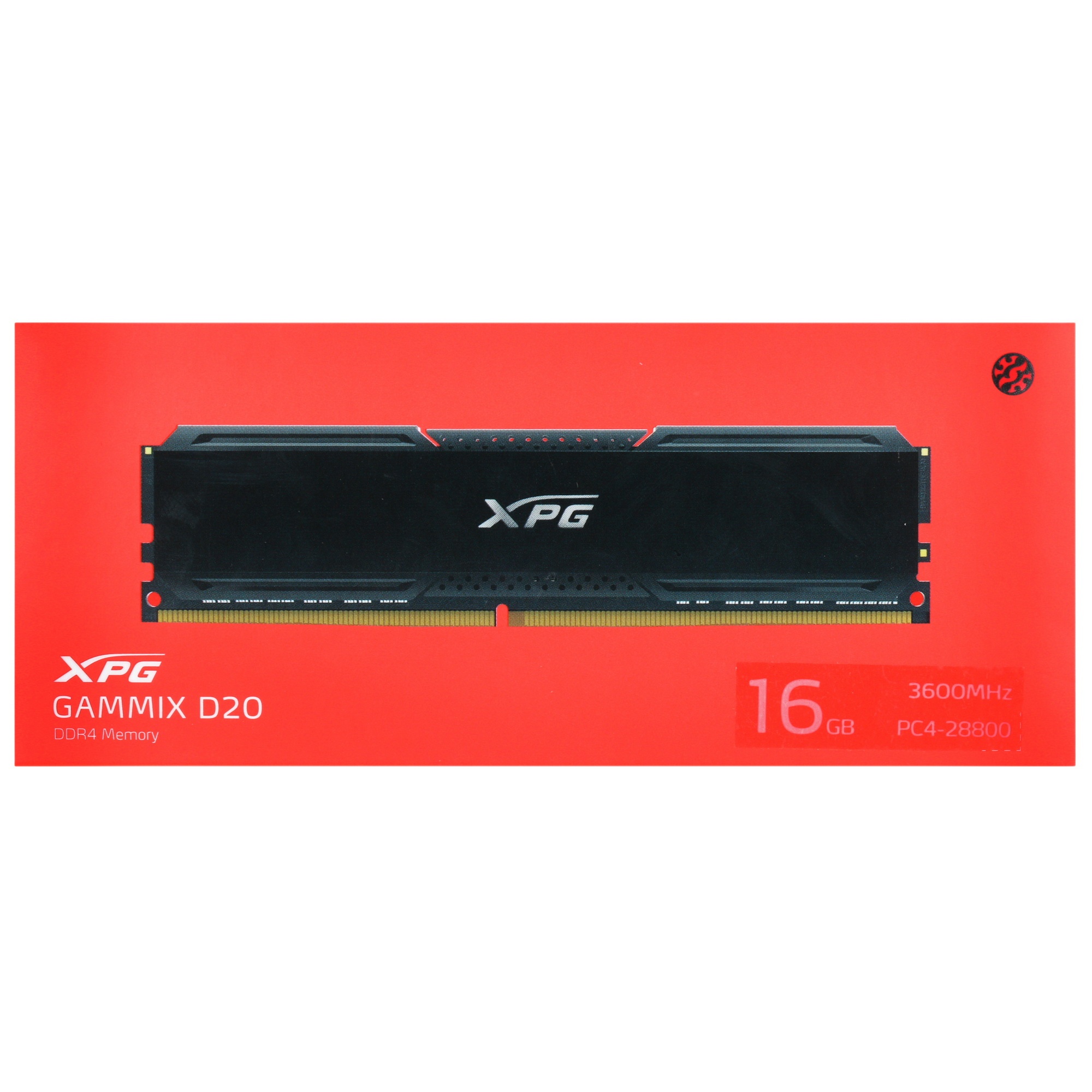 Оперативная память XPG Gammix D20, 16GB, DDR4, 3600MHz, CL18, UDIMM, с радиатором, черный