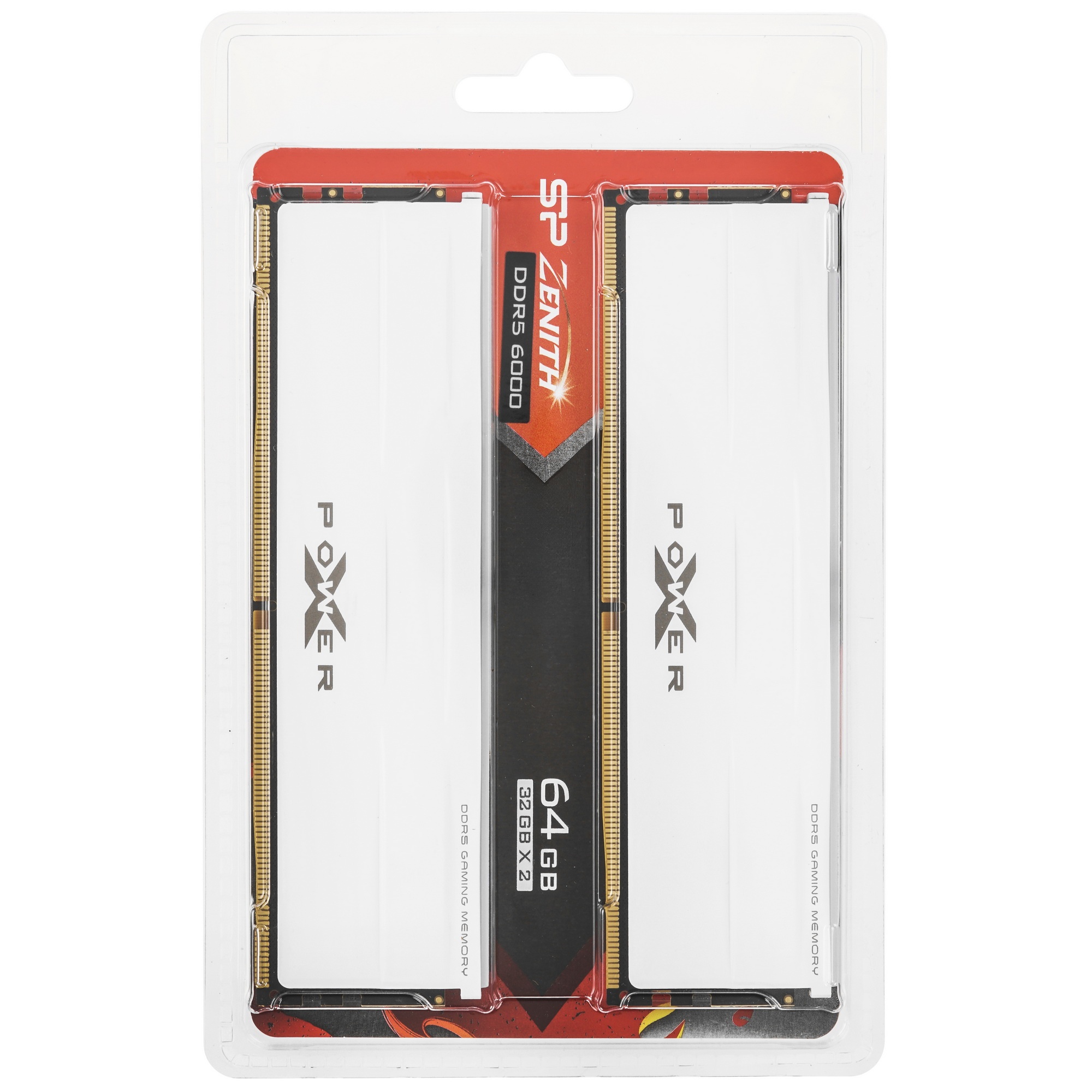 Оперативная память Silicon Power Xpower Pulse, DDR5, 64GB (2x32 GB), 6000 MHz, CL30, радиатор, белый
