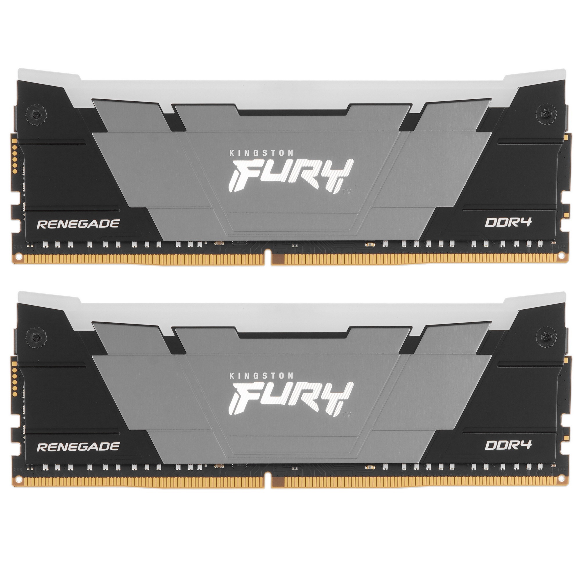 Оперативная память Kingston Fury Renegade, DDR4, 16GB (2x8GB), 4000MHz, CL19, с радиатором, RGB, сер