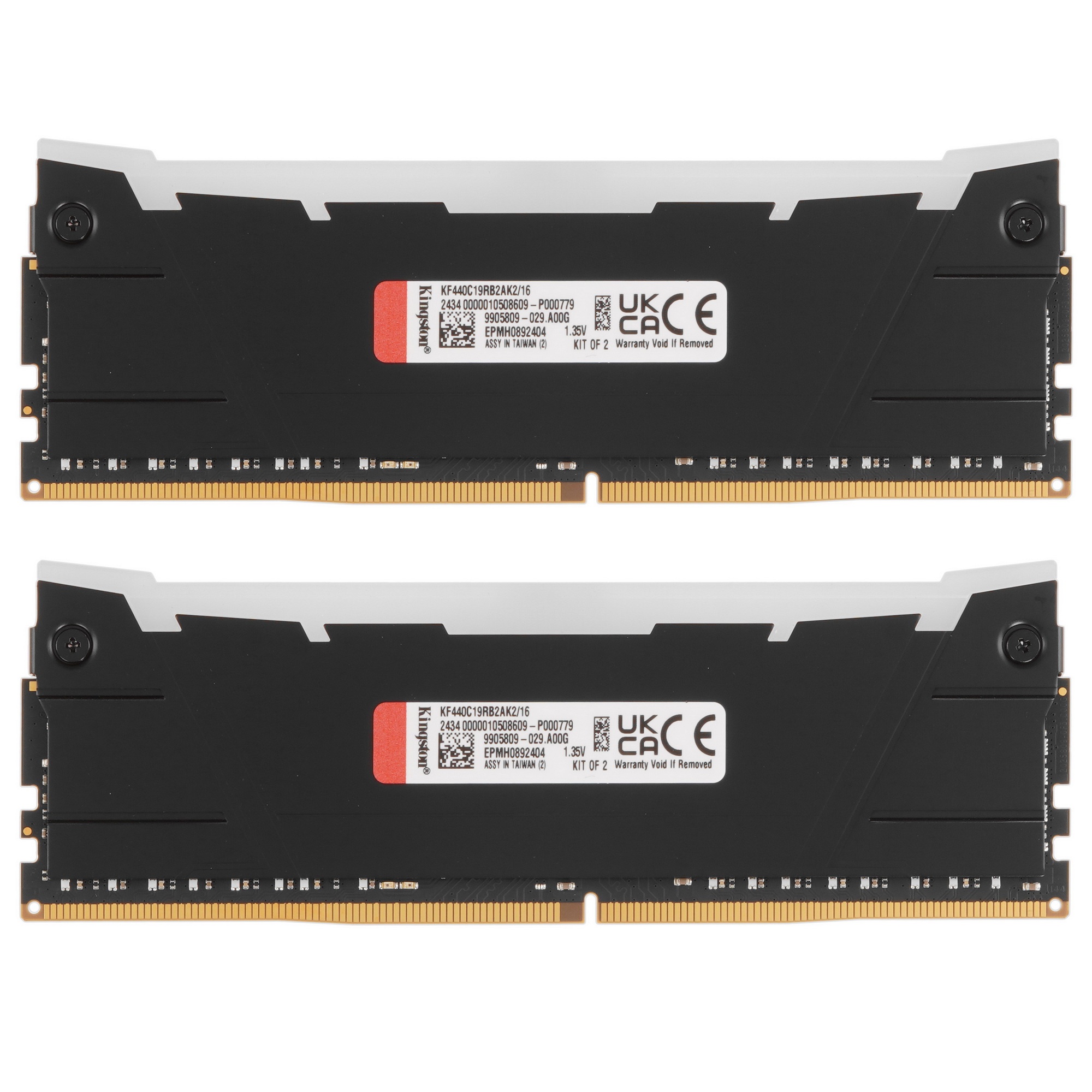 Оперативная память Kingston Fury Renegade, DDR4, 16GB (2x8GB), 4000MHz, CL19, с радиатором, RGB, сер