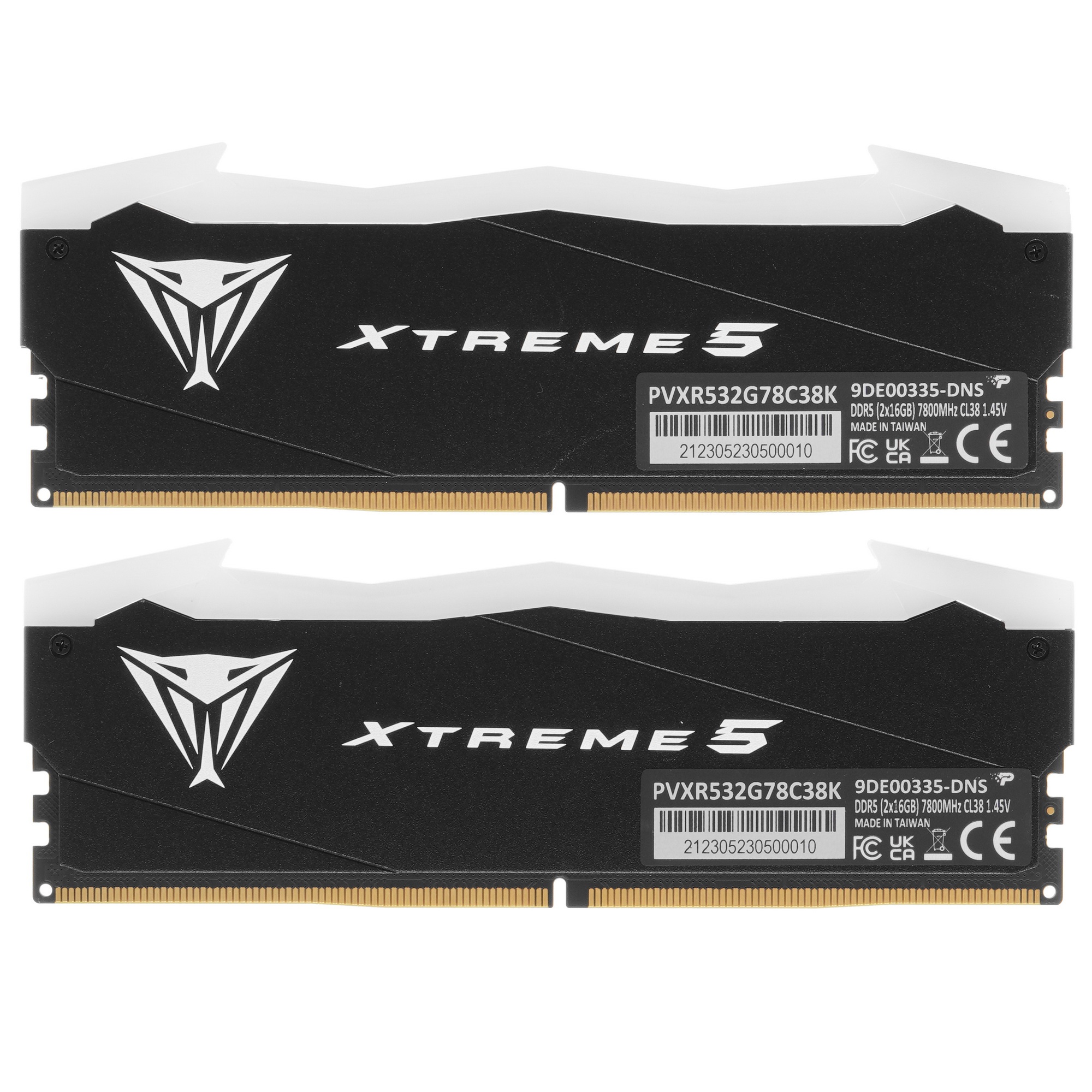 Оперативная память Patriot Viper Xtreme, DDR5, 32Gb (2x16Gb), 7800MHz, CL38, с радиаторами, RGB, чер
