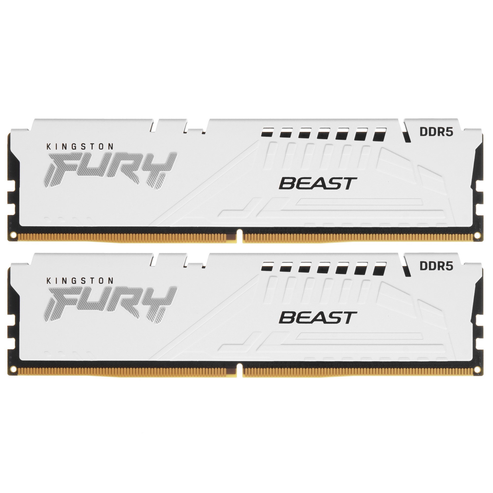 Оперативная память Kingston Fury Beast, DDR5, 32GB (2x16GB), 5200MHz, CL40, с радиаторами, белый