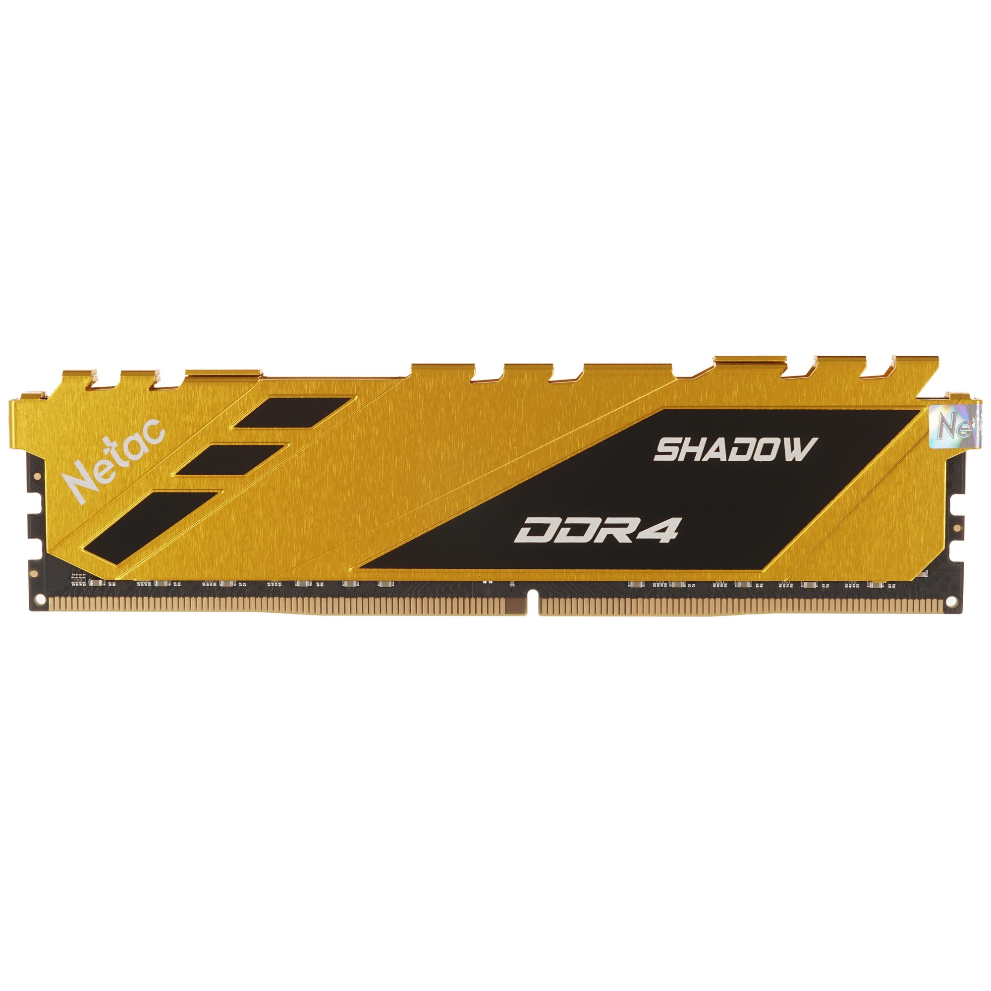 Оперативная память NETAC Shadow, DDR4, 16GB (1x16GB), 3200MHz, CL16, с радиаторами, желтый