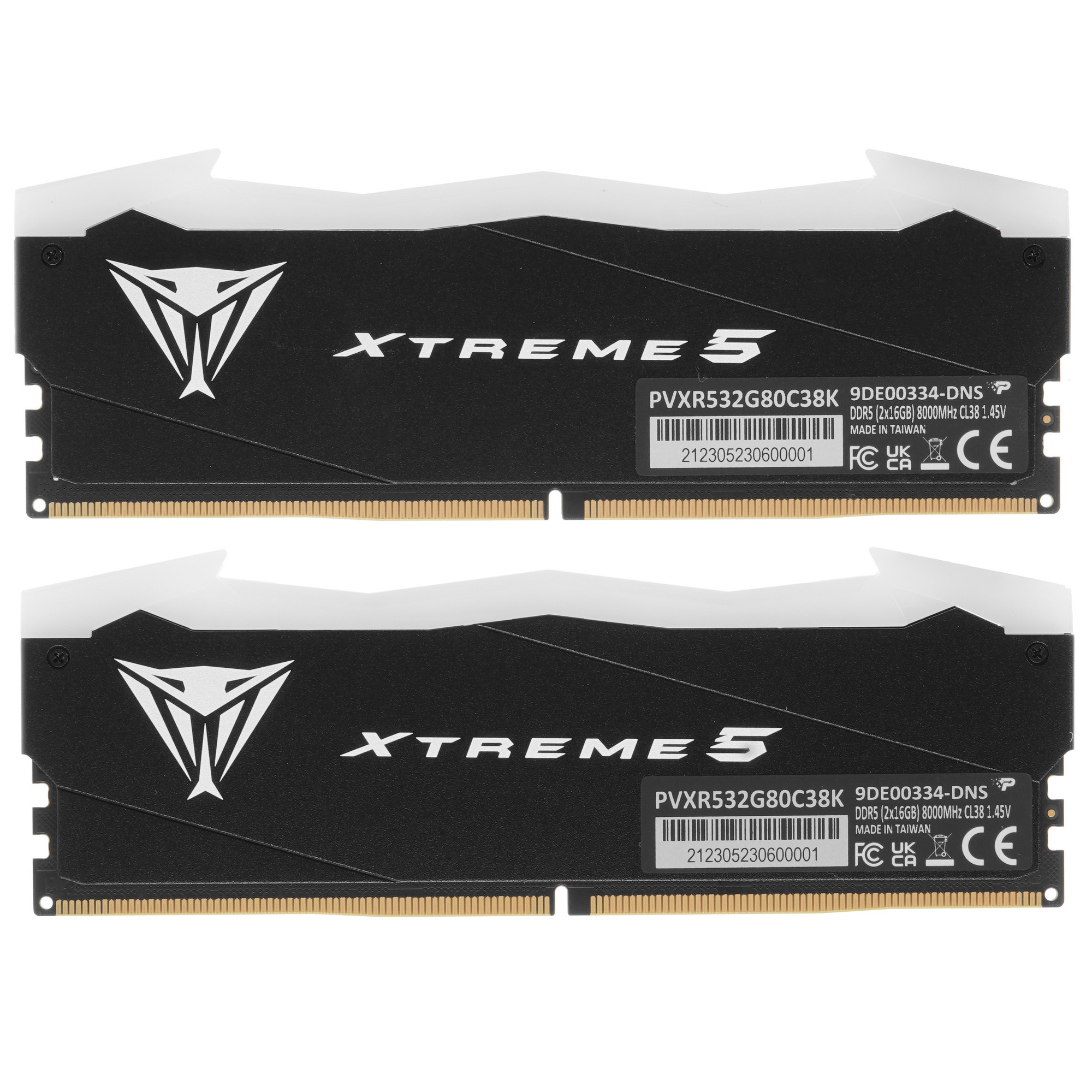 Оперативная память Patriot Viper Xtreme 5, DDR5, 32Gb (2x16Gb), 8000MHz, CL38, с радиаторами, RGB, ч
