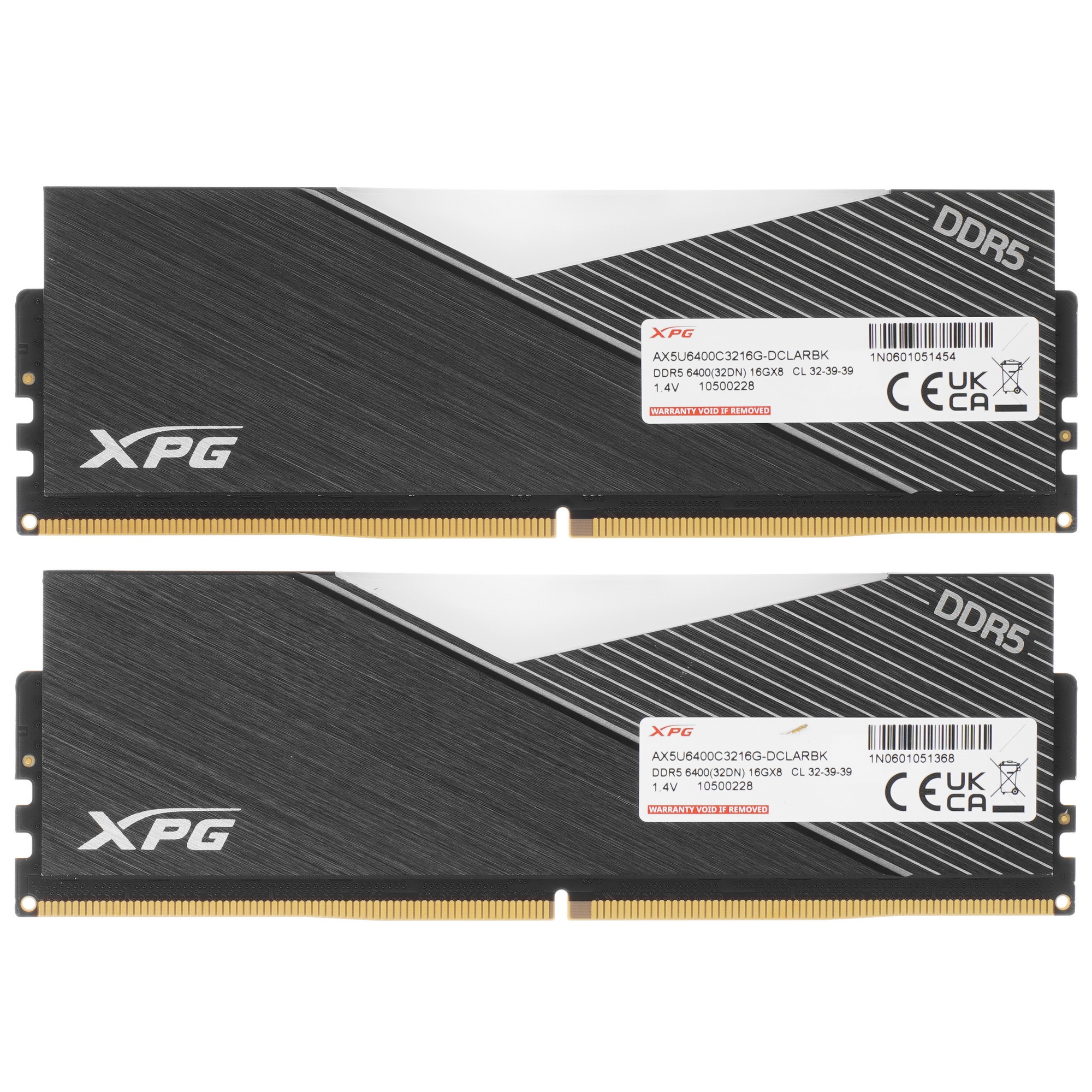 Оперативная память XPG Lancer, DDR5, 32GB (2x16GB), 6400MHz, CL32, с радиаторами, RGB, черный