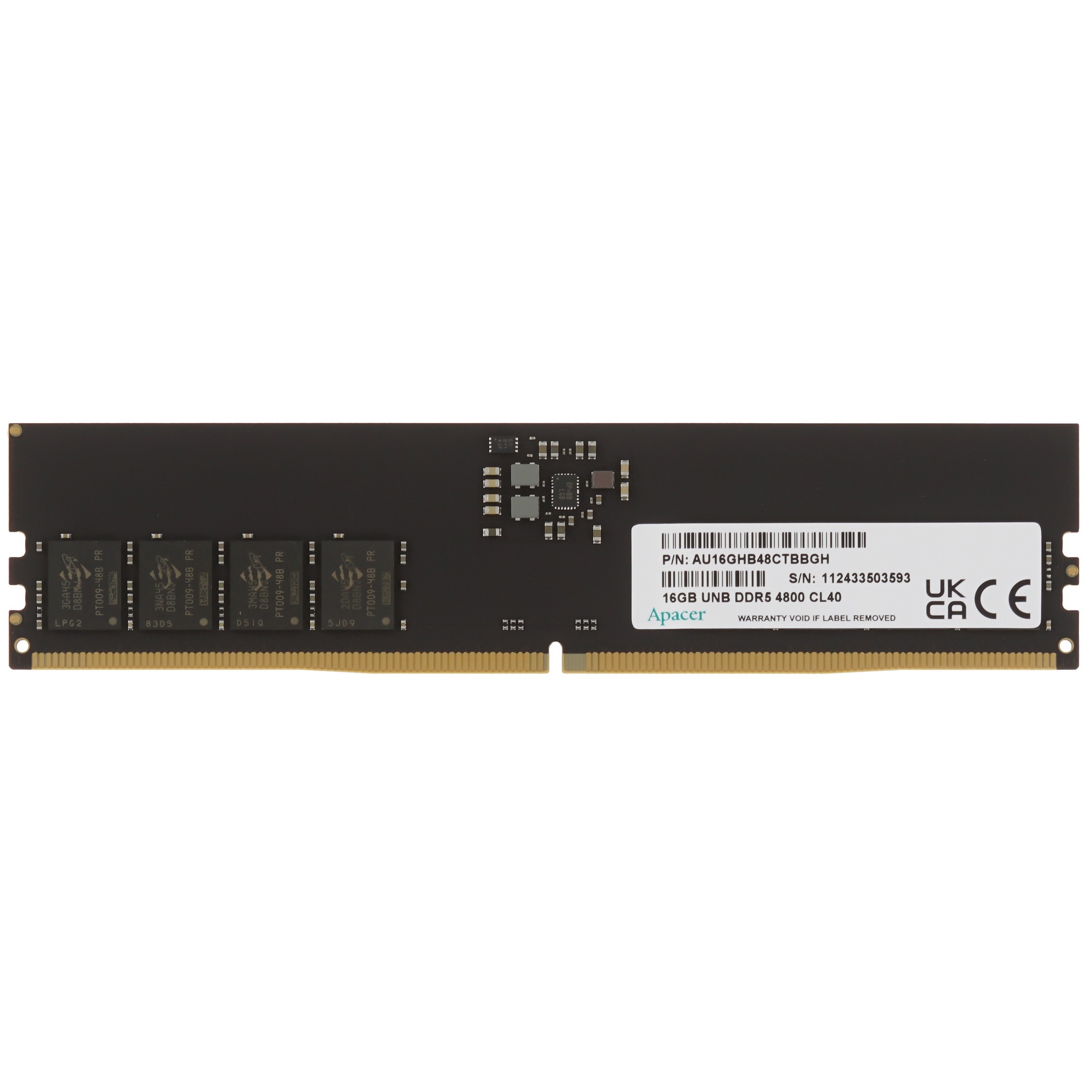 Оперативная память Apacer, DDR5, 16GB (1x16GB), 4800MHz, CL40